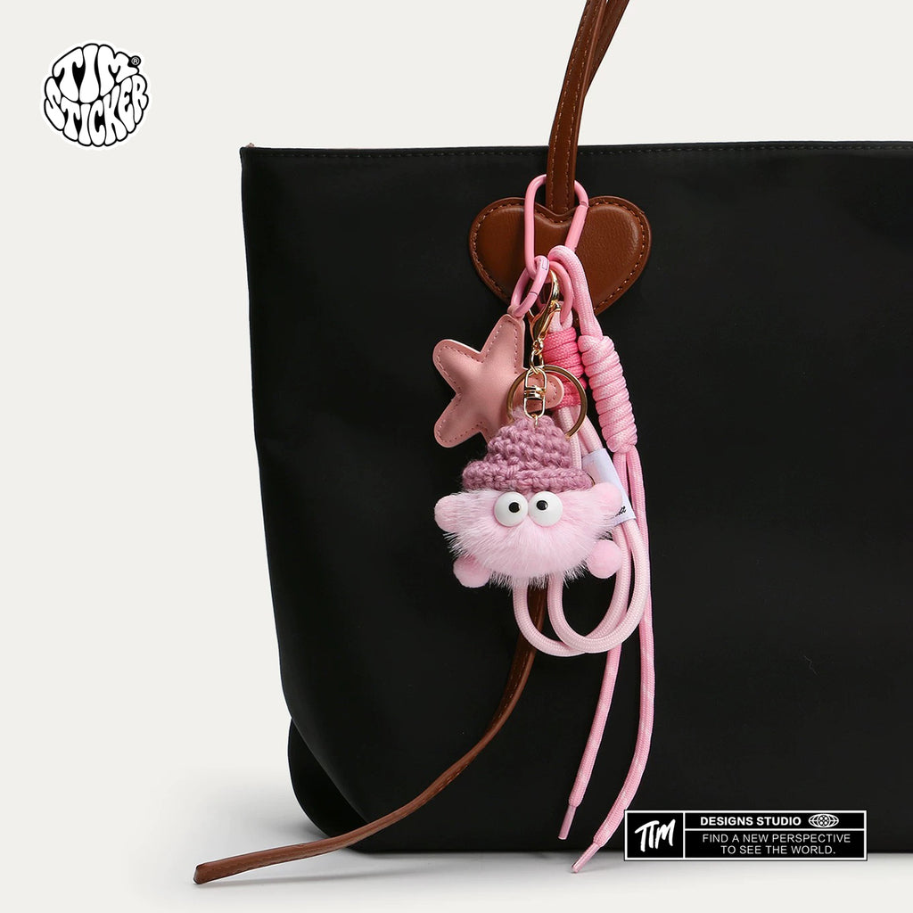 Cute Coal Ball Bag Charm – Melard Style Miu-Inspired Keychain Accessory for Women Girl, For Backpack, Tote & Purse, TIM STICKER®