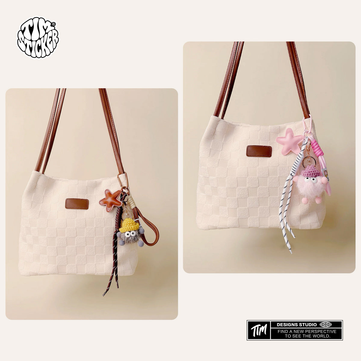 Cute Coal Ball Bag Charm – Melard Style Miu-Inspired Keychain Accessory for Women Girl, For Backpack, Tote & Purse, TIM STICKER®