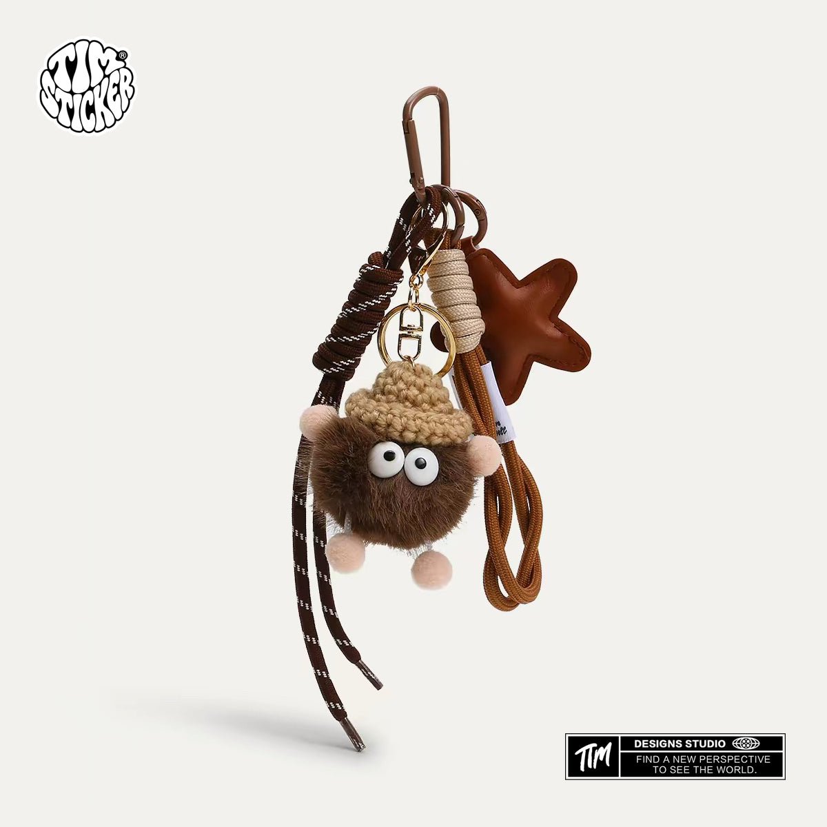 Cute Coal Ball Bag Charm – Melard Style Miu-Inspired Keychain Accessory for Women Girl, For Backpack, Tote & Purse, TIM STICKER®