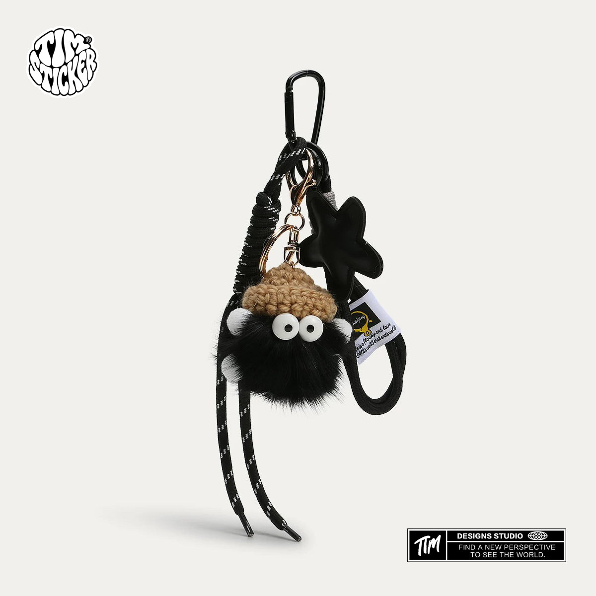 Cute Coal Ball Bag Charm – Melard Style Miu-Inspired Keychain Accessory for Women Girl, For Backpack, Tote & Purse, TIM STICKER®