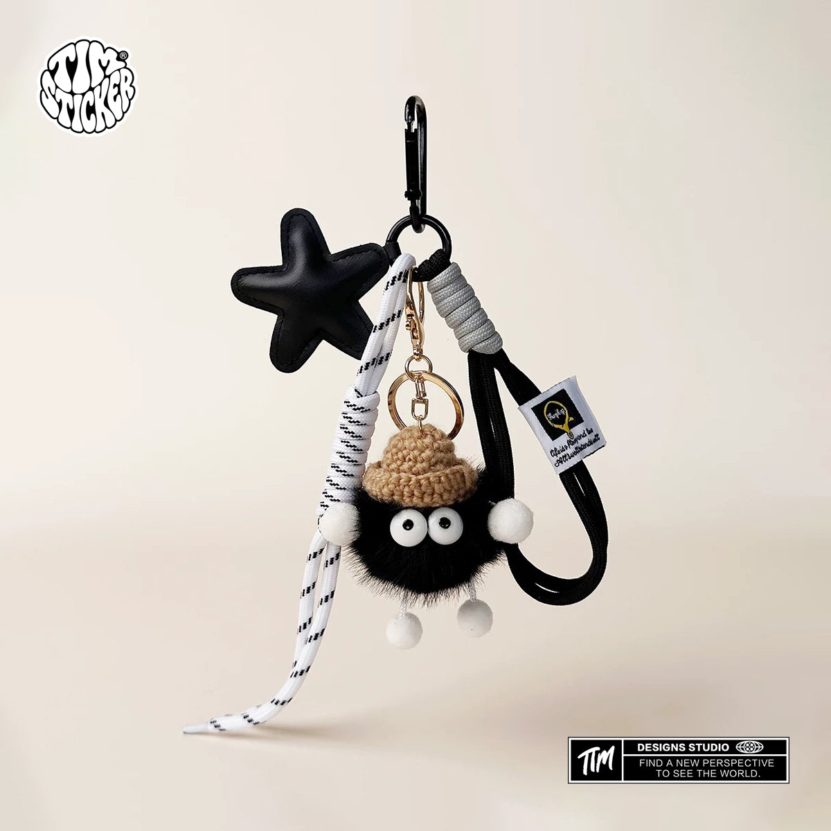 Cute Coal Ball Bag Charm – Melard Style Miu-Inspired Keychain Accessory for Women Girl, For Backpack, Tote & Purse, TIM STICKER®