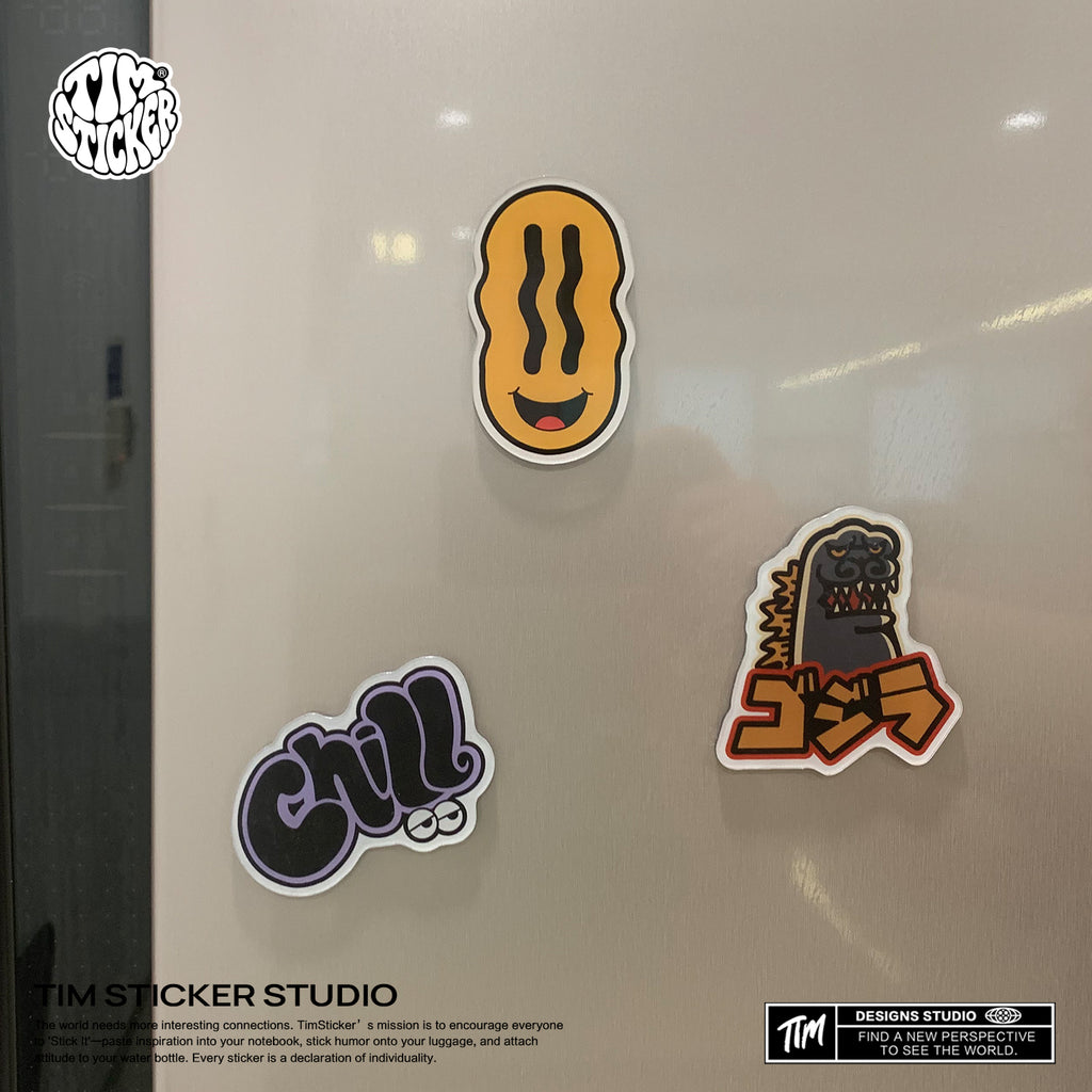 Strong Magnetic Scratch-Free Chill Pattern Refrigerator Magnets, Protects Refrigerator Surface Without Marks TIM STICKER®