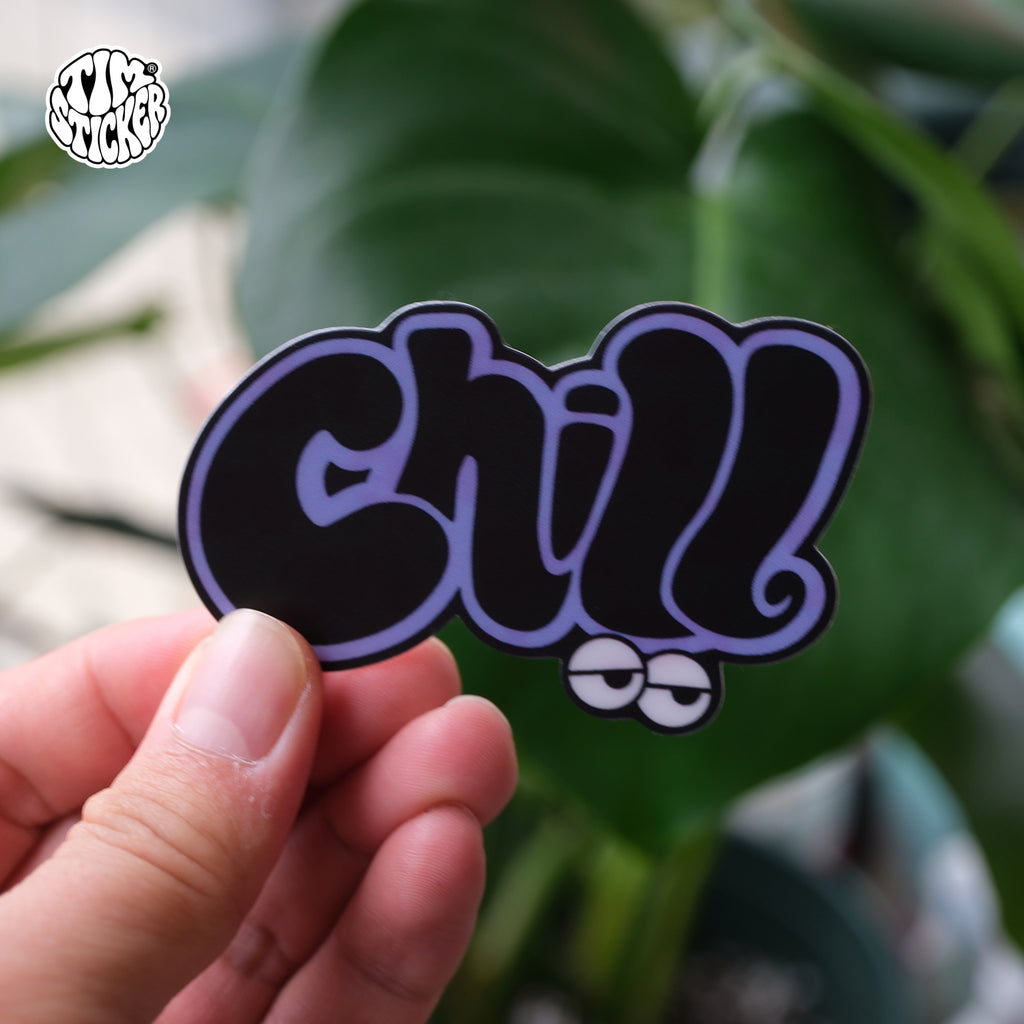 Chill Vinyl Car Window Sticker – Cool Graffiti Style Decal for Auto, Laptop & Window, 3 PCS, Not Reusable TIM STICKER®