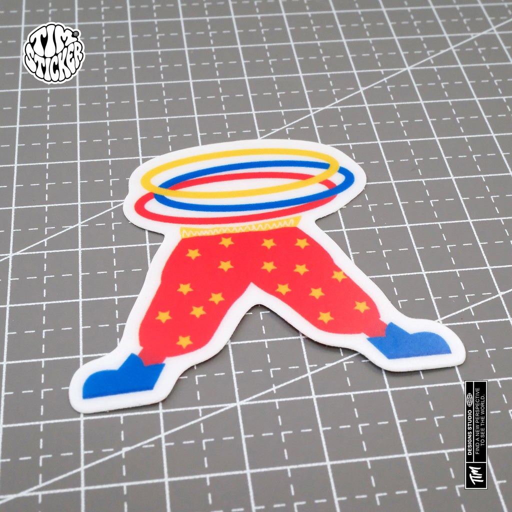 Clown Waterproof Stickers Set, Trendy Cartoon Outdoor Style Sticker Decal for Laptop, Water Bottle, Car, Skateboard, 3 PCS, Not Reusable TIM STICKER®