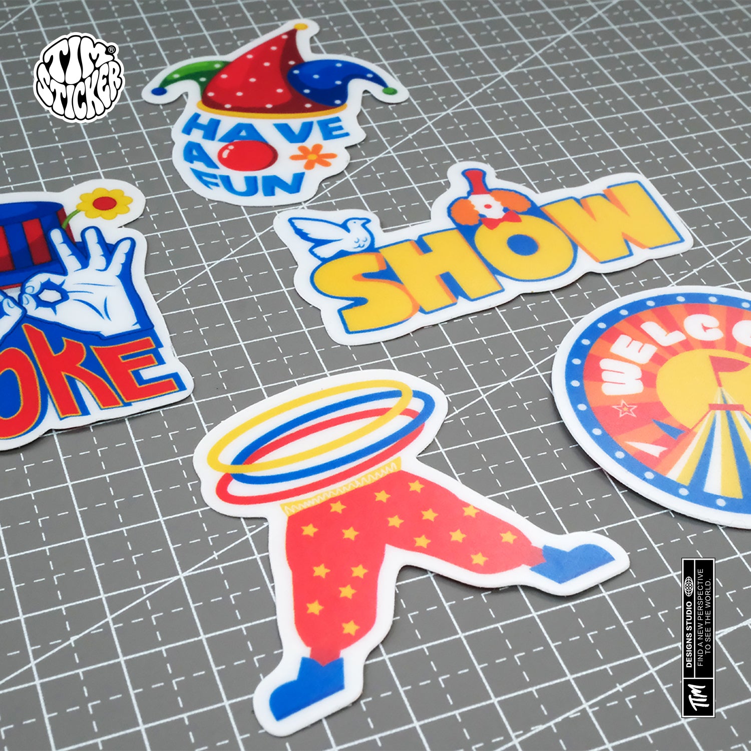 Clown Waterproof Stickers Set, Trendy Cartoon Outdoor Style Sticker Decal for Laptop, Water Bottle, Car, Skateboard, 3 PCS, Not Reusable TIM STICKER®
