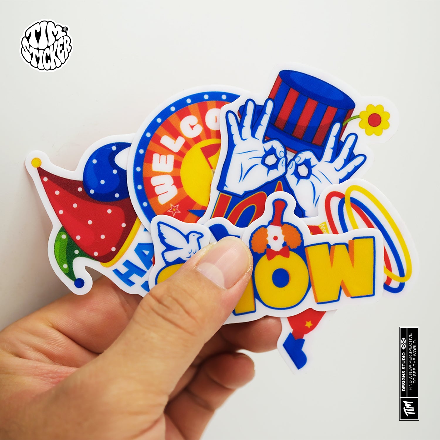 Clown Waterproof Stickers Set, Trendy Cartoon Outdoor Style Sticker Decal for Laptop, Water Bottle, Car, Skateboard, 3 PCS, Not Reusable TIM STICKER®