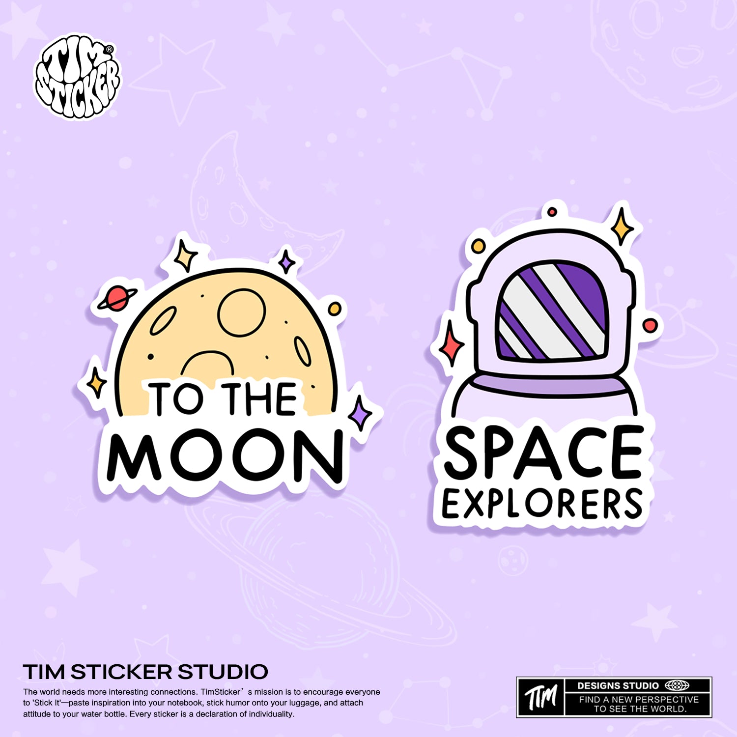 Strong Magnetic Scratch-Free Cute Space Pattern Refrigerator Magnets, Protects Refrigerator Surface Without Marks TIM STICKER®