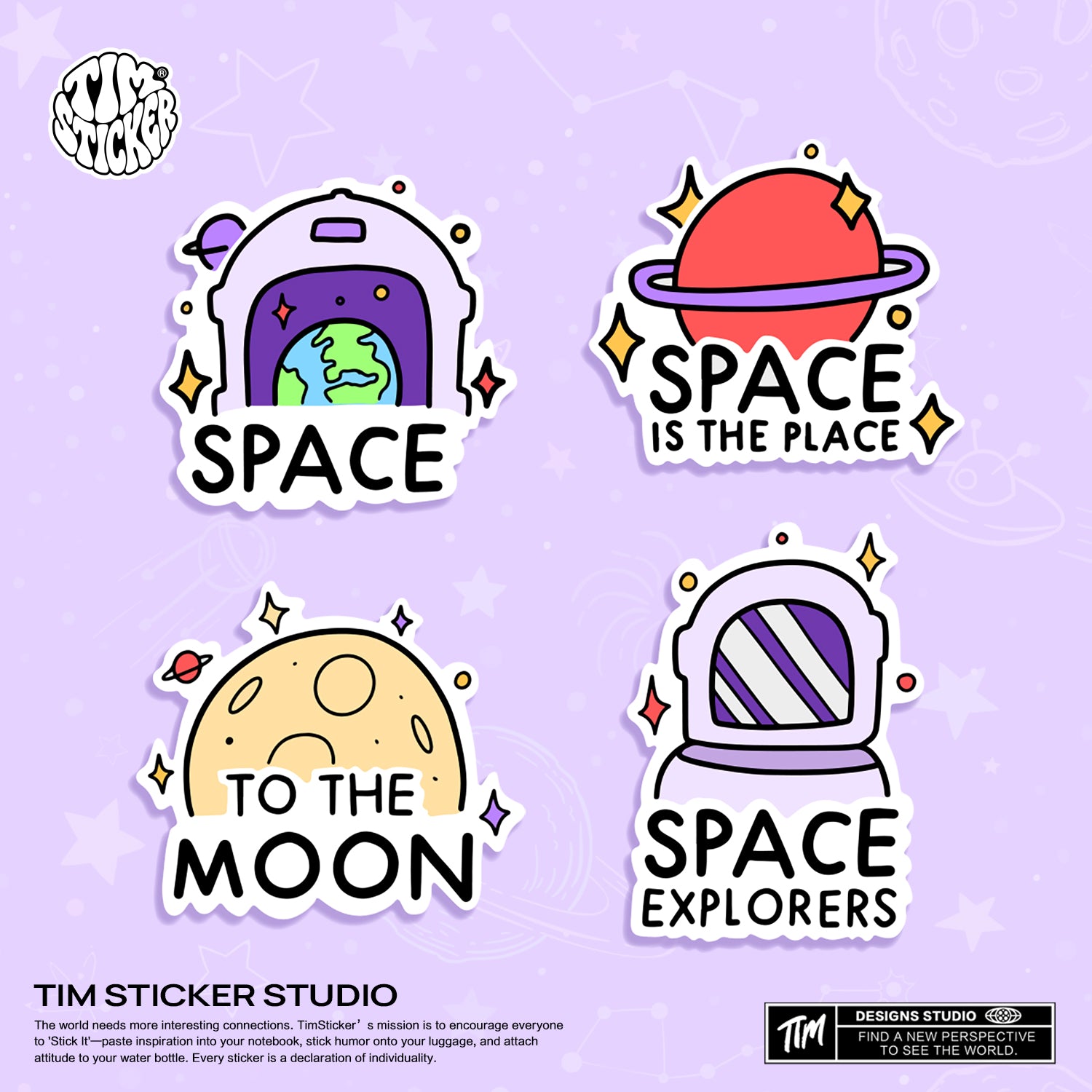 Strong Magnetic Scratch-Free Cute Space Pattern Refrigerator Magnets, Protects Refrigerator Surface Without Marks TIM STICKER®