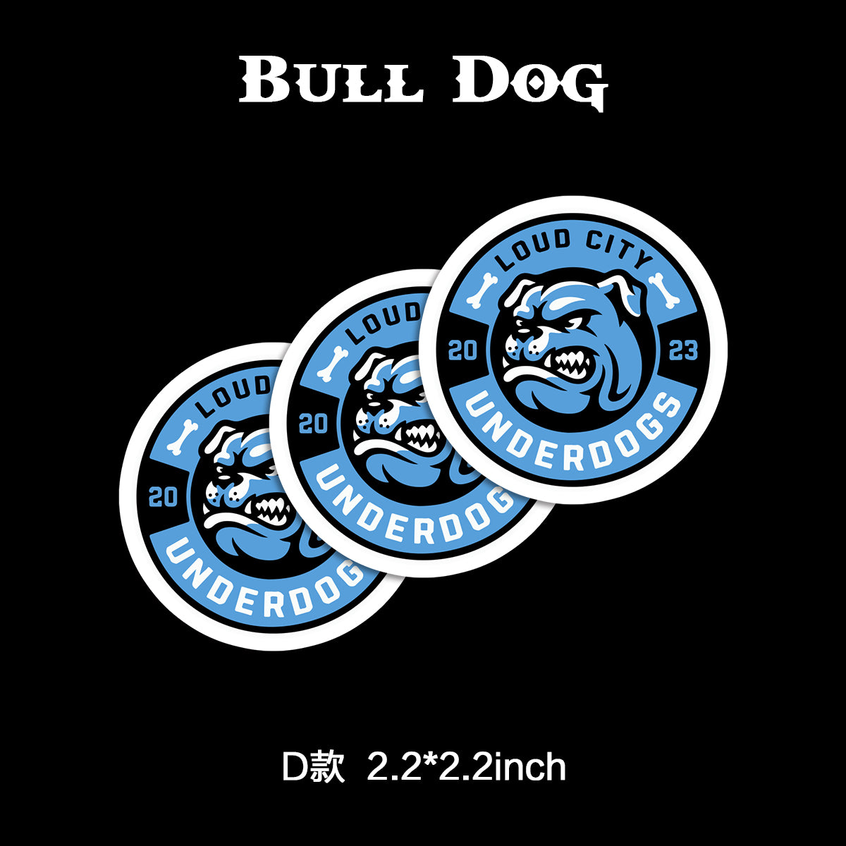 Bull Dog Waterproof Stickers Pack – Funny Trendy Club Patterns Vinyl Decals for Laptop, Water Bottle, Skateboard, Phone Case, Cool Trendy Sticker 3 PCS, Not Reusable TIM STICKER®