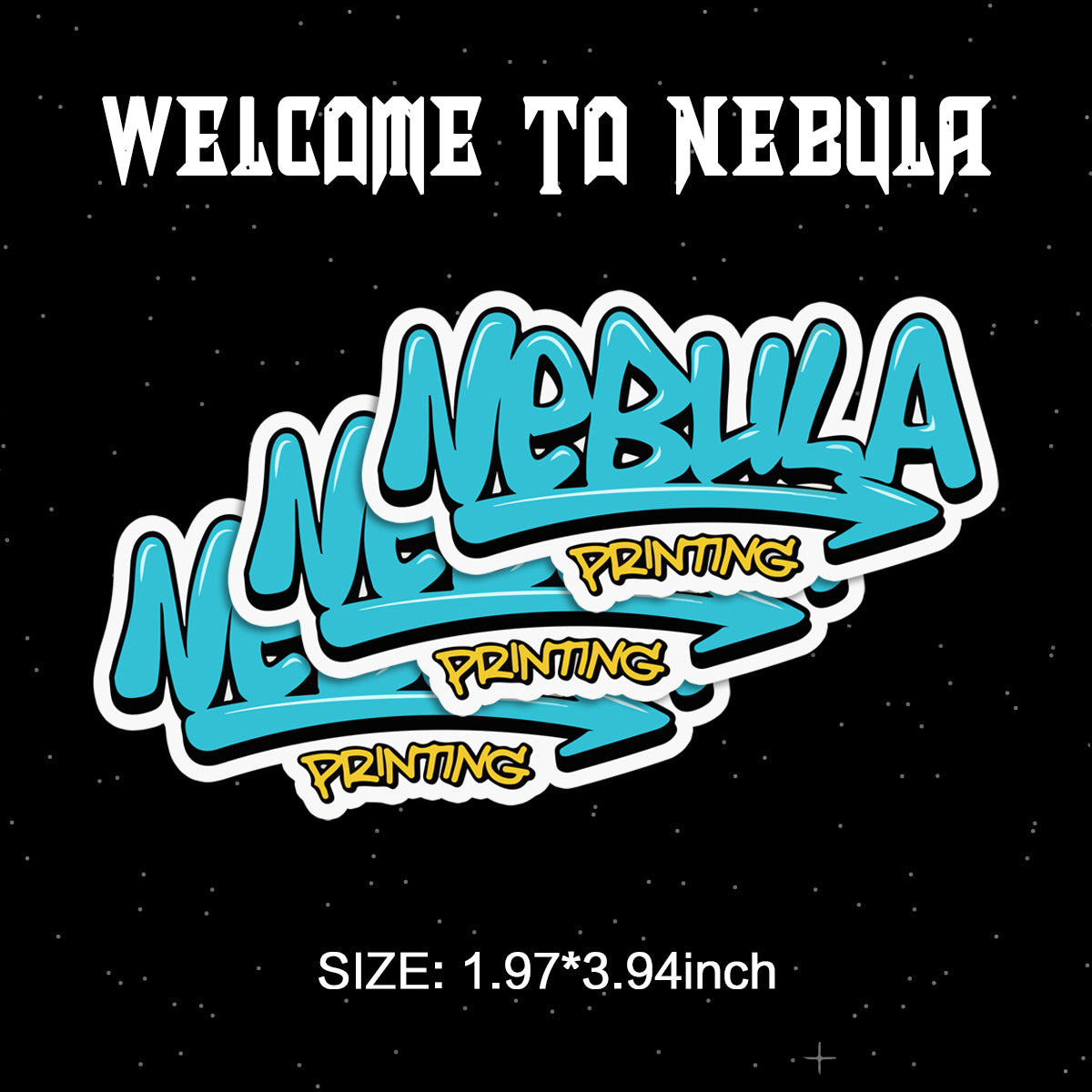 Welcome to Nebula Waterproof Stickers Pack – Funny Trendy Patterns Vinyl Decals for Laptop, Water Bottle, Skateboard, Phone Case, Cool Trendy Sticker for Teens 3 PCS, Not Reusable TIM STICKER®