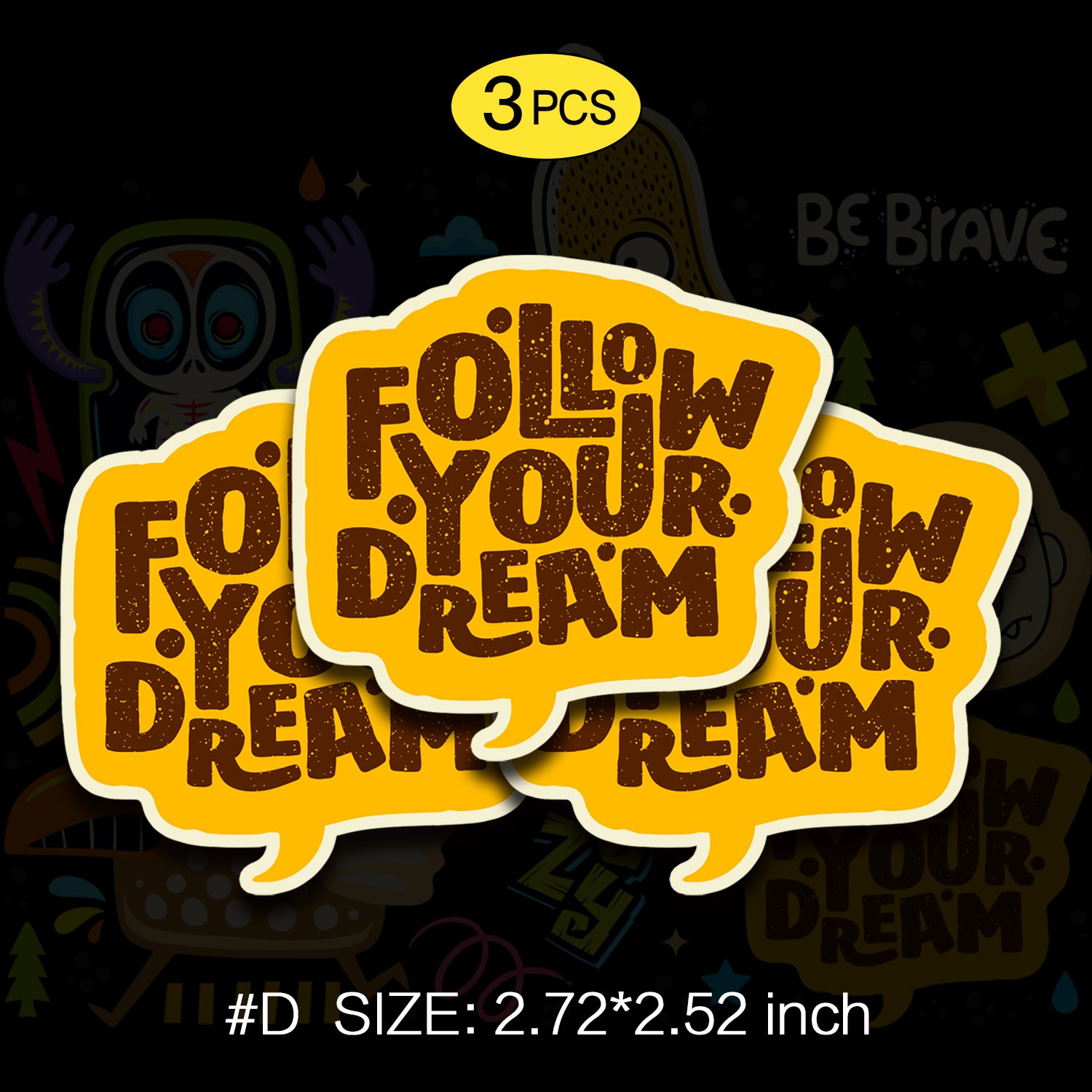 Cute Monster Funny Stickers, Includes 5 Patterns, Perfect for Indoor And Outdoor, 6 Patterns, Not Reusable TIM STICKER®