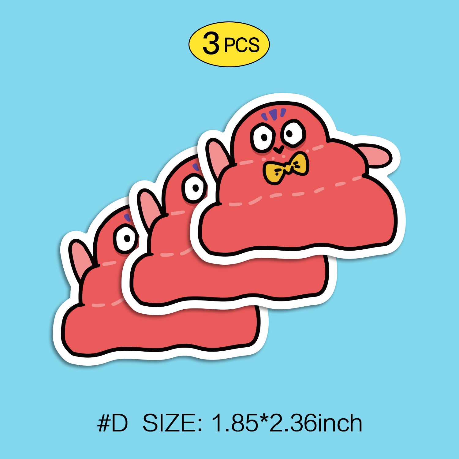 Monster planet Waterproof Stickers Set, Trendy Cartoon Outdoor Style Sticker Decal for Laptop, Water Bottle, Car, Skateboard, 3 PCS, Not Reusable TIM STICKER®