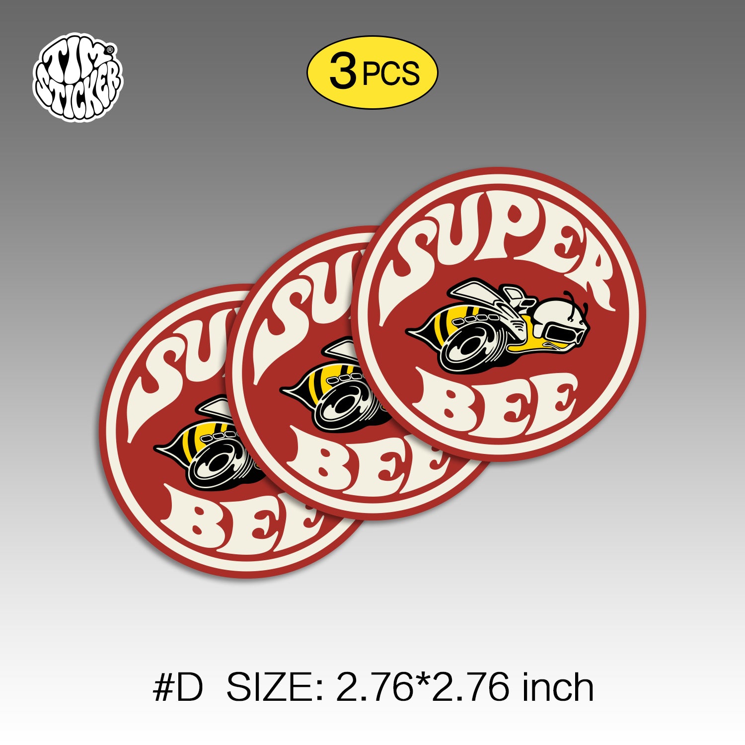 Dodge Super Bee Graffiti Sticker – Angry Bulldog Street Style Vinyl Decal for Cars, Laptops & Skate Gear, 3 PCS, Not Reusable TIM STICKER®