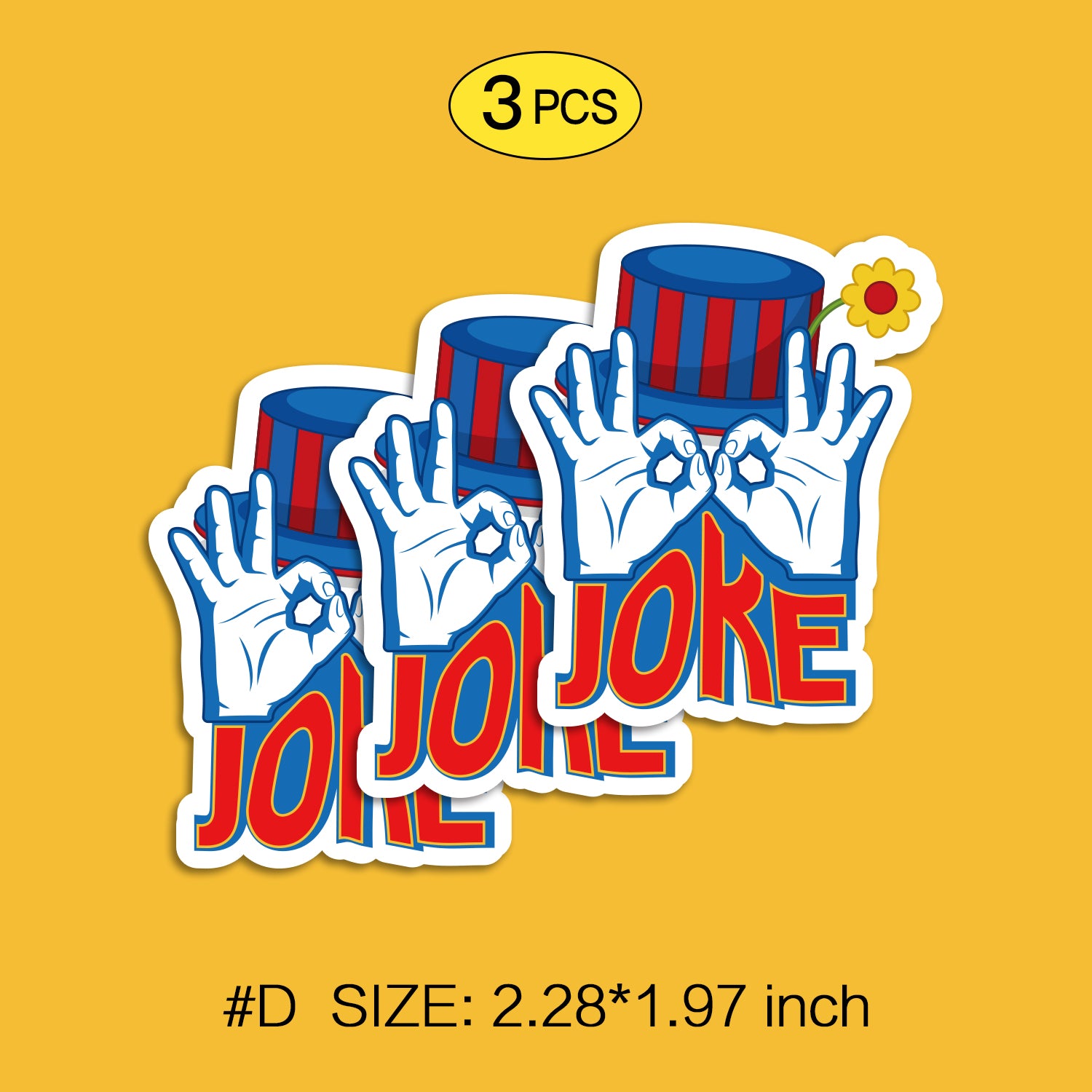 Clown Waterproof Stickers Set, Trendy Cartoon Outdoor Style Sticker Decal for Laptop, Water Bottle, Car, Skateboard, 3 PCS, Not Reusable TIM STICKER®