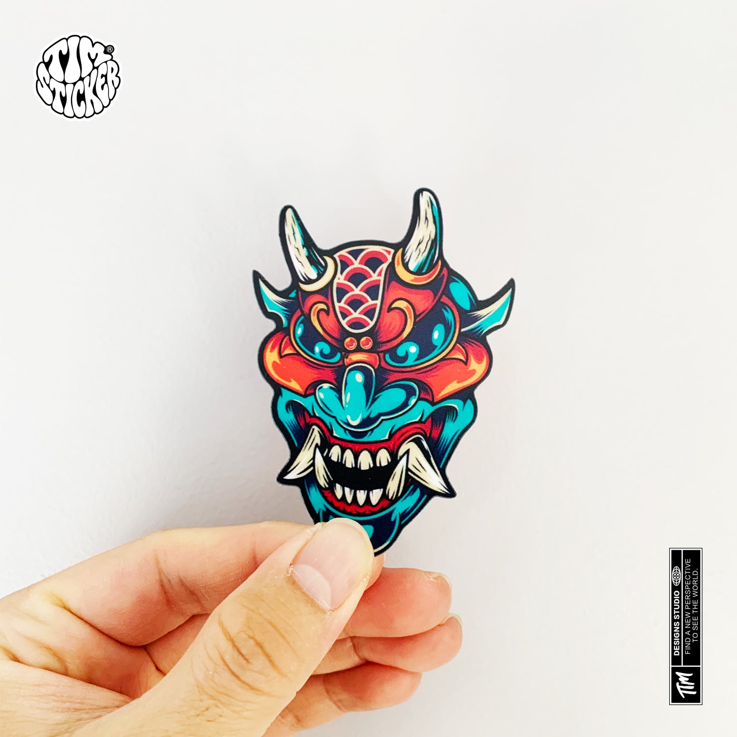 Devil Tattoo Style Sticker – Red & Green Skull, Heart and Dagger Vinyl Decal for Cars, Laptops & Windows, 3 PCS, Not Reusable, TIM STICKER®