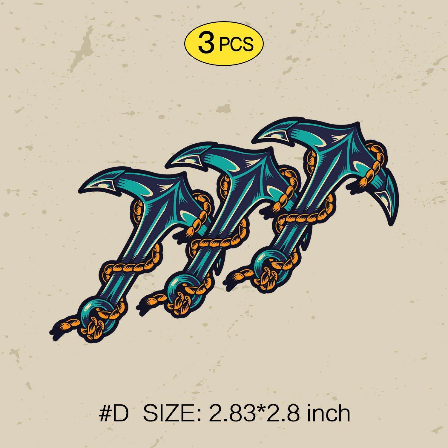 Devil Tattoo Style Sticker – Red & Green Skull, Heart and Dagger Vinyl Decal for Cars, Laptops & Windows, 3 PCS, Not Reusable, TIM STICKER®