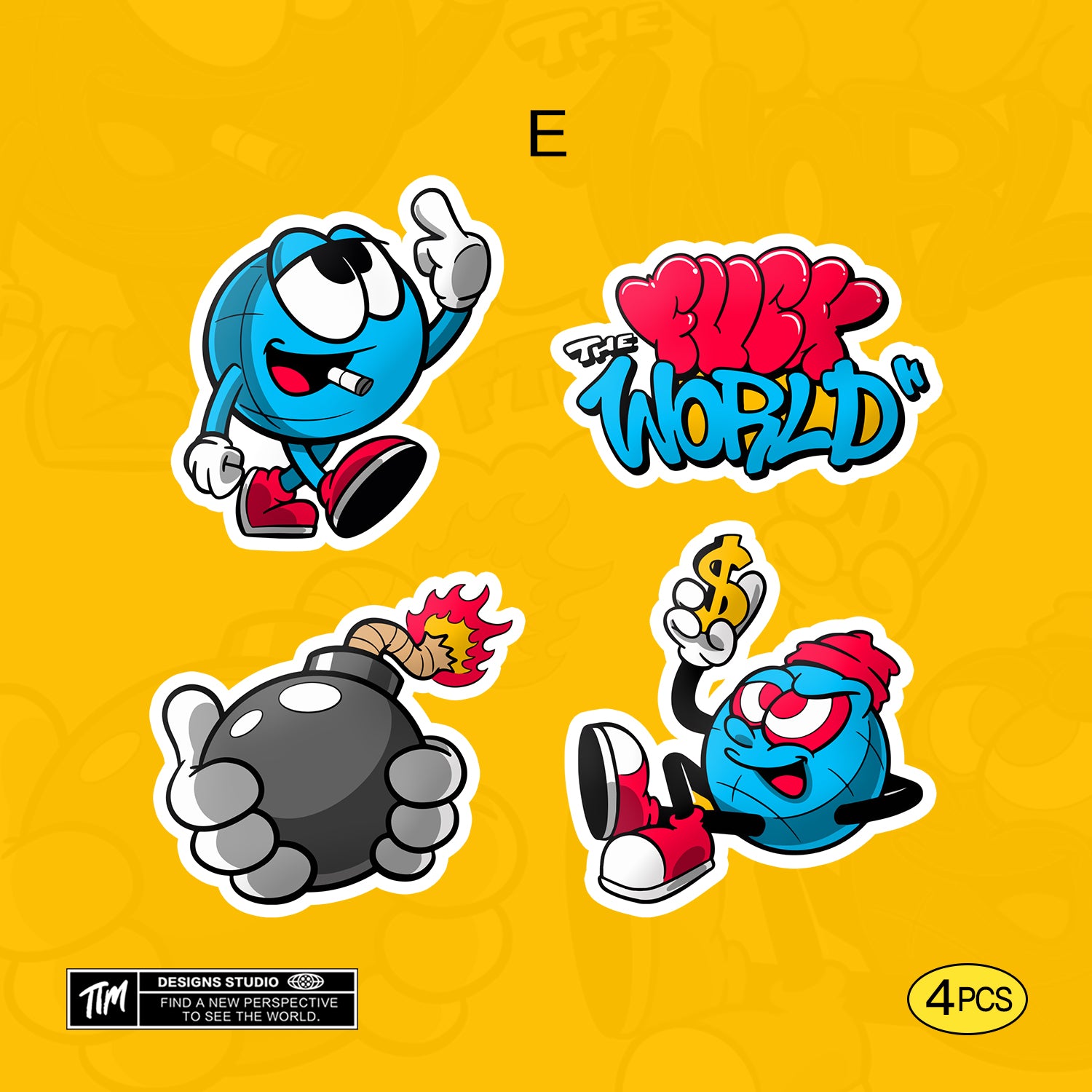 F*ck the world Stickers Pack – Funny Quote Aesthetic Vinyl Decals for Laptop, Water Bottle, Skateboard, Phone Case, Cool Trendy Stickers for Teens 3 PCS, Not Reusable TIM STICKER®
