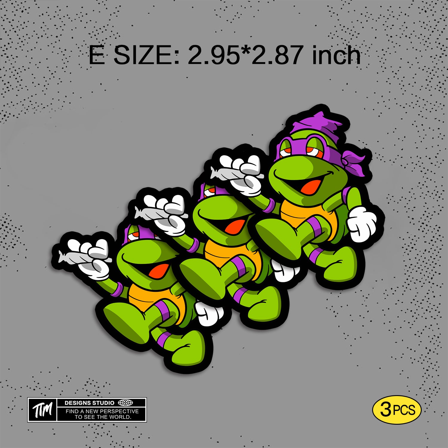 Trendy Waterproof Vinyl Stickers, Japanese Turtles  Decal for Laptop, Water Bottle, Skateboard, Car, Aesthetic Cool UV Resistant Sticker Pack 3 PCS TIM STICKER®