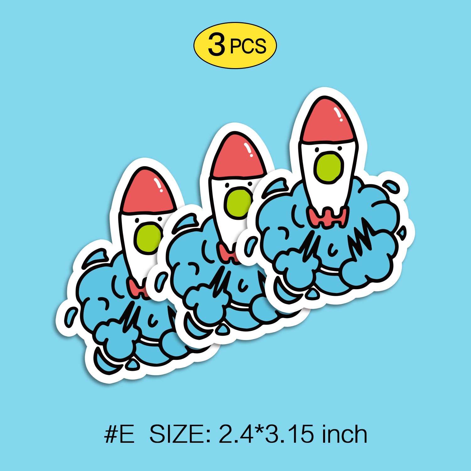 Monster planet Waterproof Stickers Set, Trendy Cartoon Outdoor Style Sticker Decal for Laptop, Water Bottle, Car, Skateboard, 3 PCS, Not Reusable TIM STICKER®