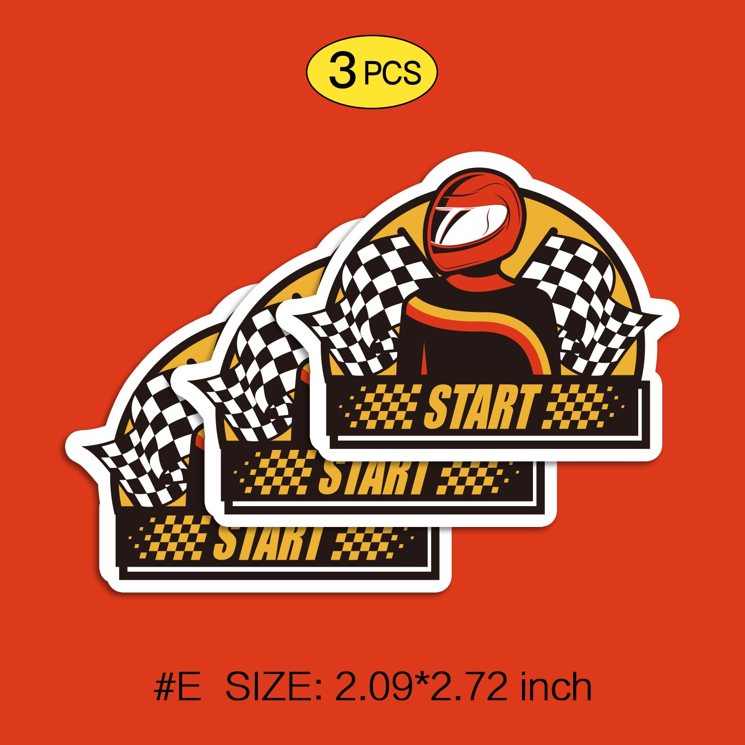 Kart Racing Waterproof Stickers Set, Trendy Cartoon Outdoor Style Sticker Decal for Laptop, Water Bottle, Car, Skateboard, 3 PCS, Not Reusable TIM STICKER®