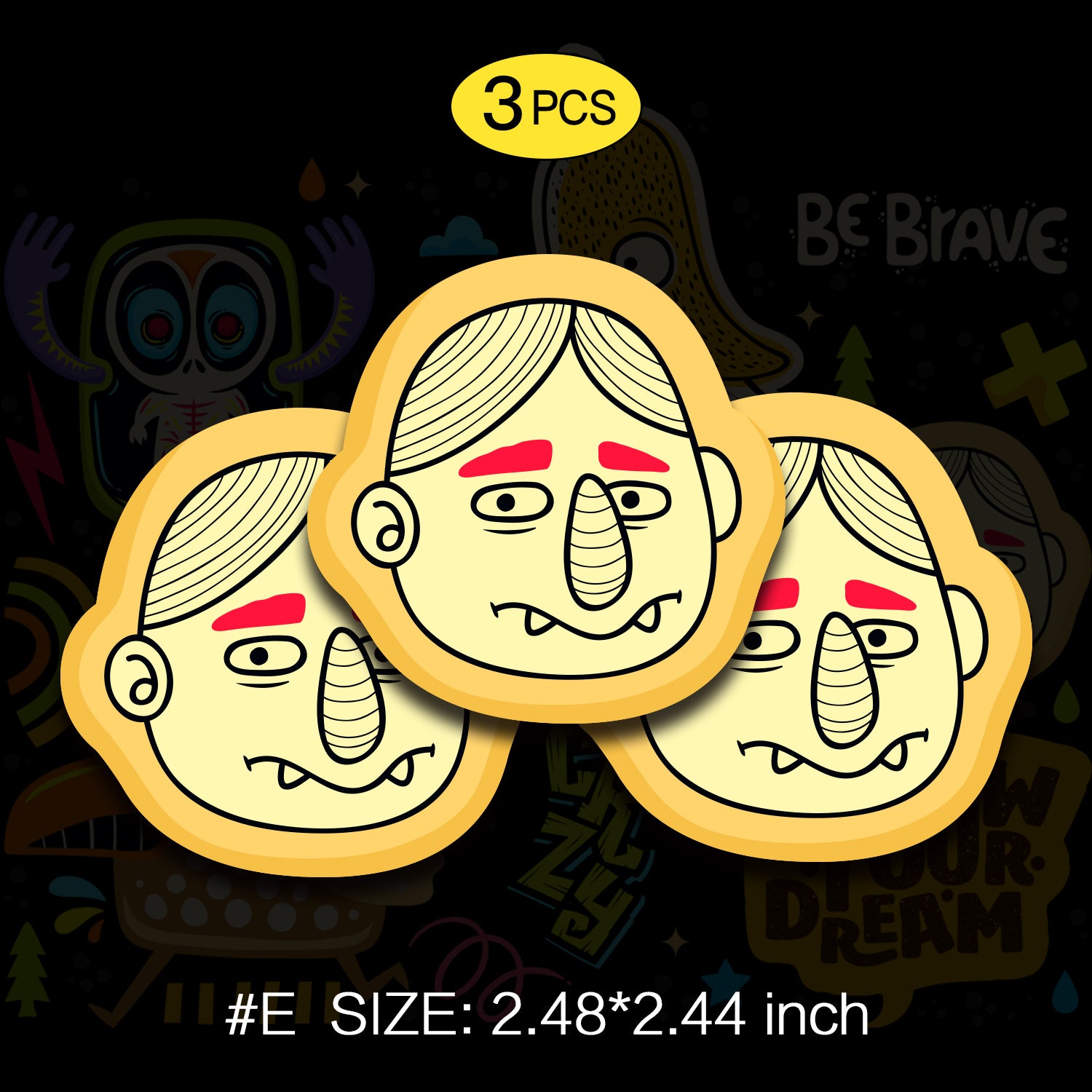 Cute Monster Funny Stickers, Includes 5 Patterns, Perfect for Indoor And Outdoor, 6 Patterns, Not Reusable TIM STICKER®