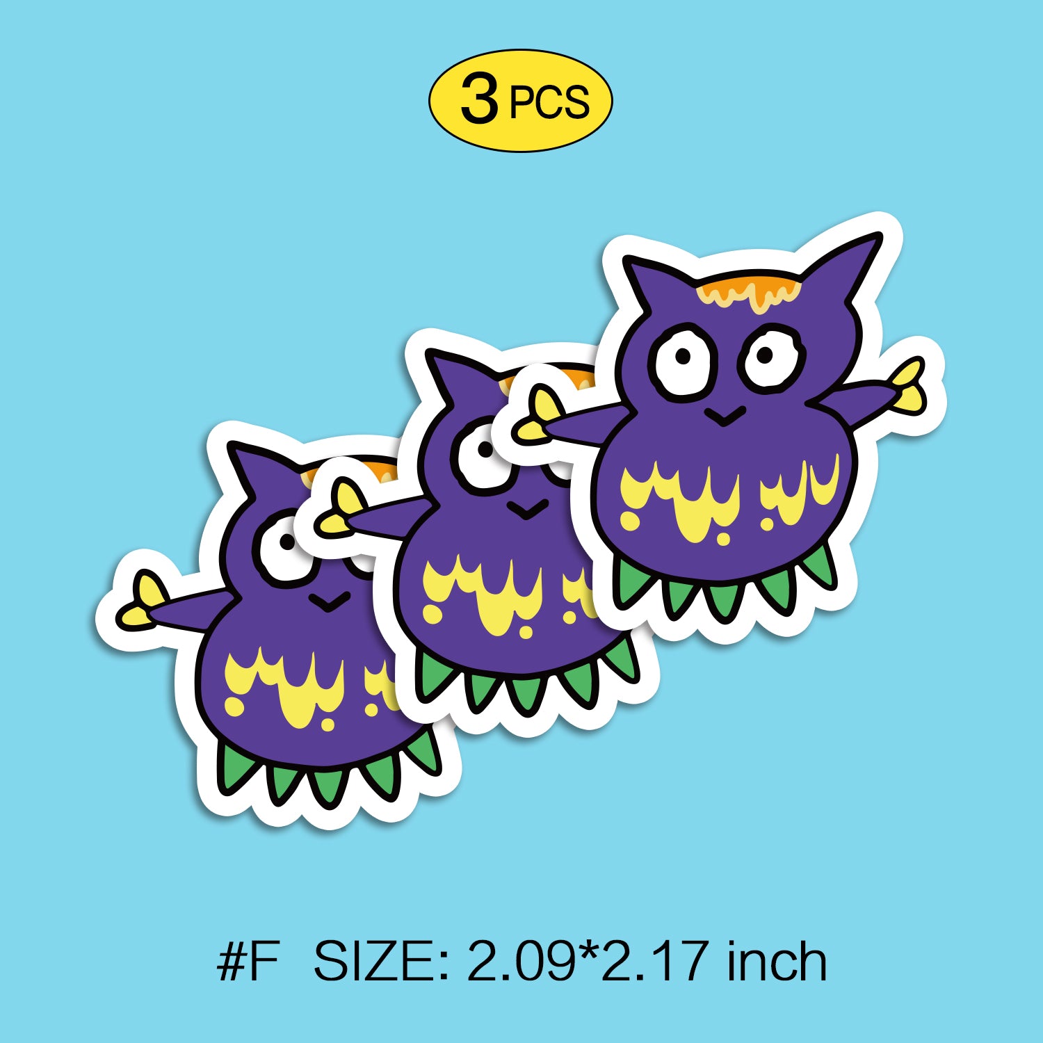 Monster planet Waterproof Stickers Set, Trendy Cartoon Outdoor Style Sticker Decal for Laptop, Water Bottle, Car, Skateboard, 3 PCS, Not Reusable TIM STICKER®