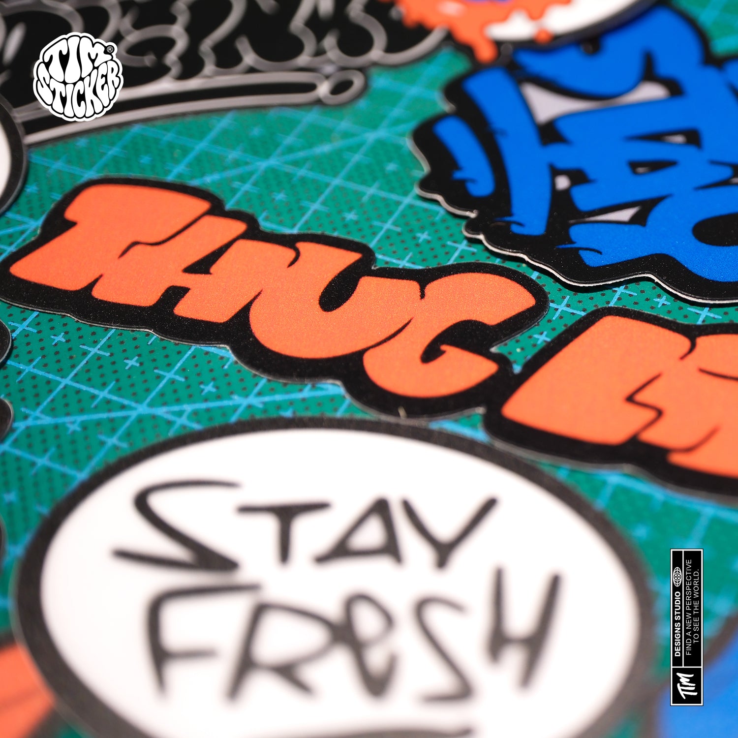 Flash Art Thug Life Graffiti Sticker, Bold Street Style Vinyl Decal for Cars, Laptops & Skate Gear, 3 PCS, Not Reusable TIM STICKER®