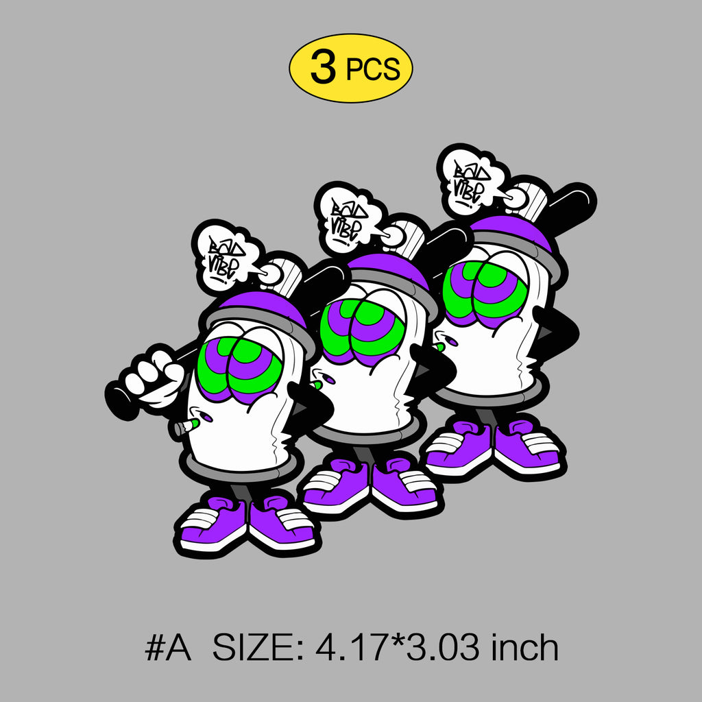 Flash-Art Graffiti Sticker Set (7 Pack) – Street Style Decals with 3M Adhesive for Cars, Laptops & Windows, 7 PCS, Not Reusable TIM STICKER®