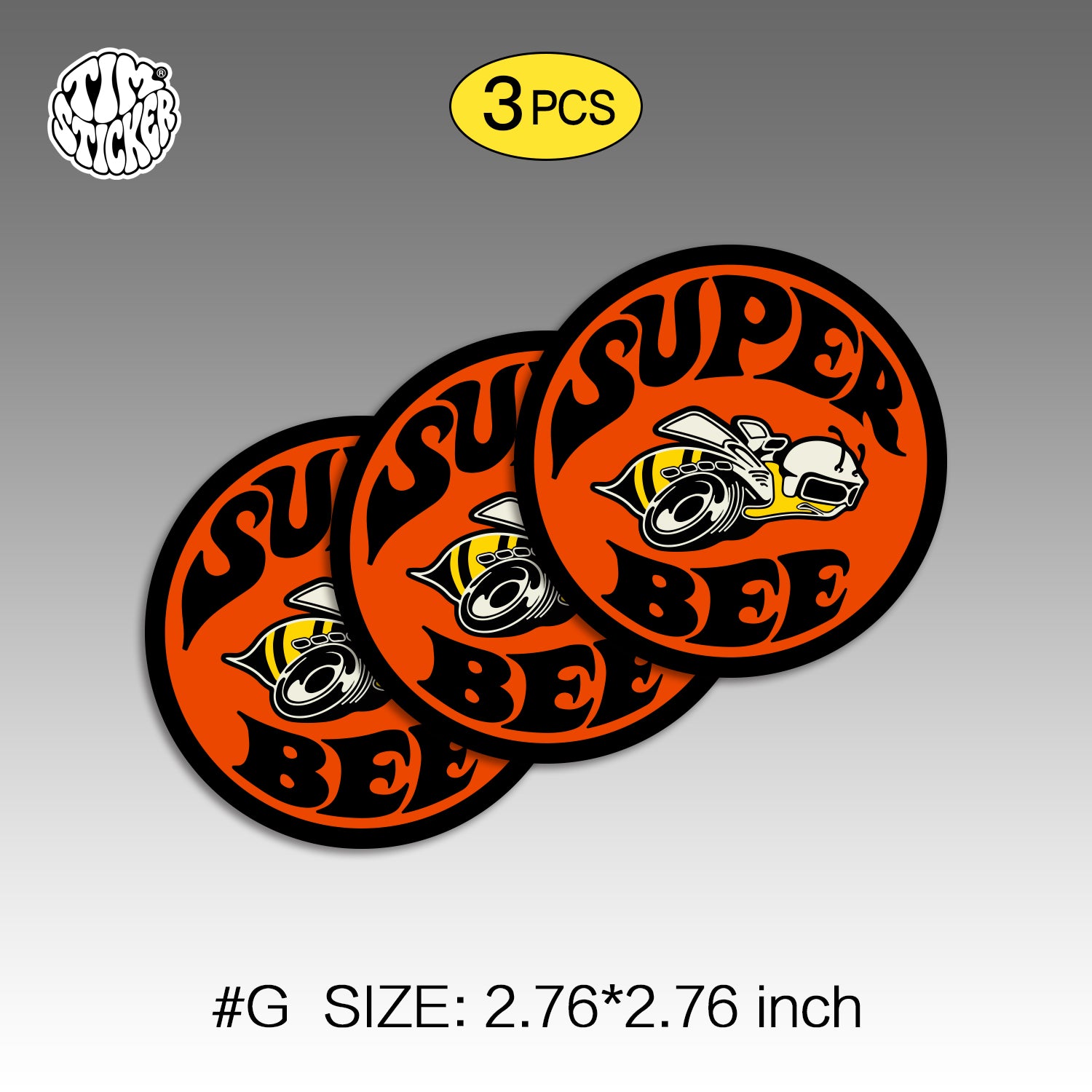 Dodge Super Bee Graffiti Sticker – Angry Bulldog Street Style Vinyl Decal for Cars, Laptops & Skate Gear, 3 PCS, Not Reusable TIM STICKER®