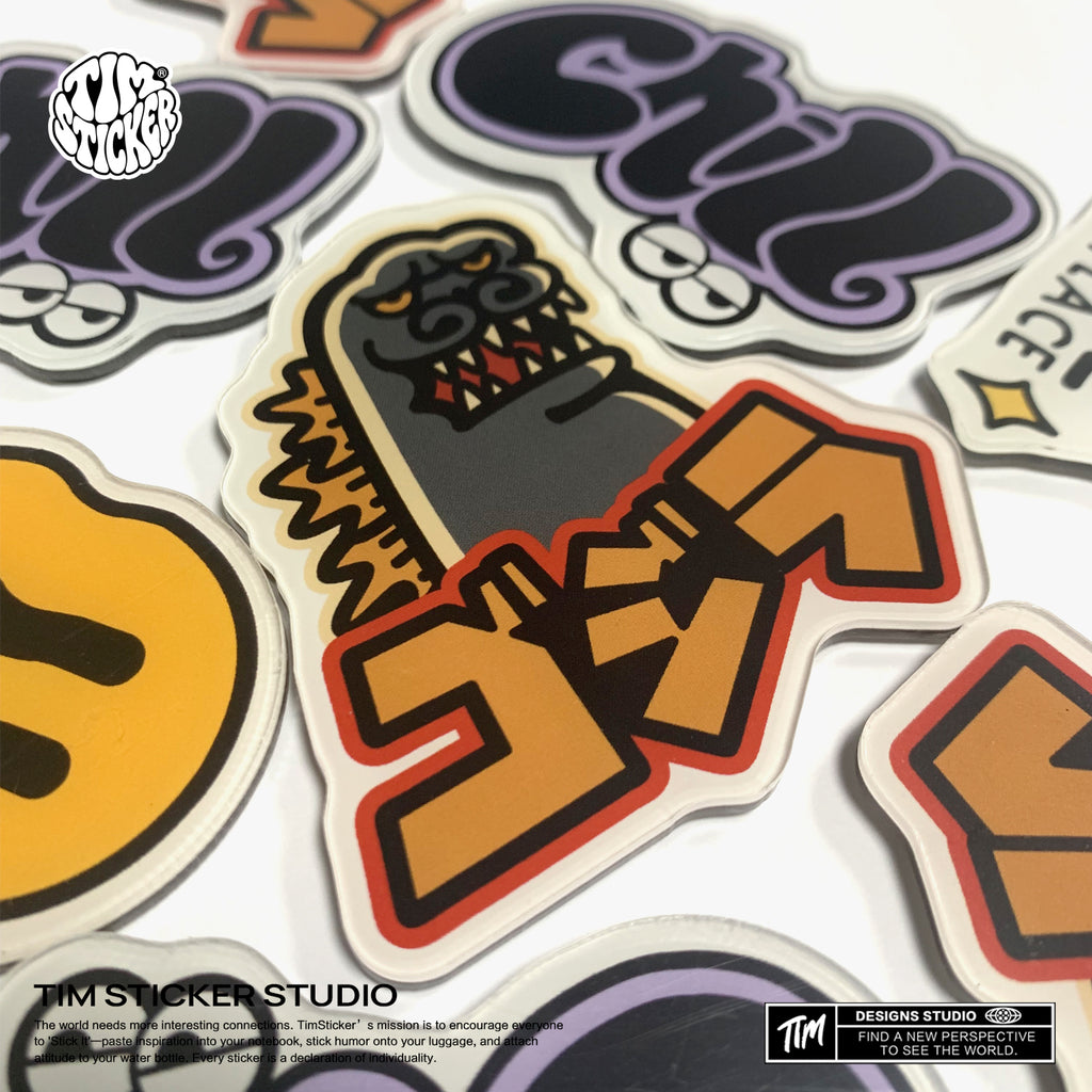 Strong Magnetic Scratch-Free Gojira Pattern Refrigerator Magnets, Protects Refrigerator Surface Without Marks TIM STICKER®