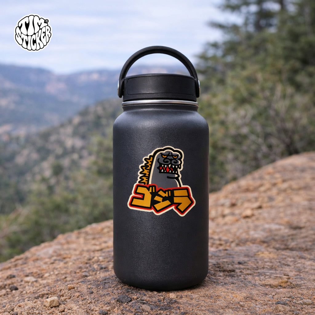 Gojira Waterproof Stickers, Monster Lizard Vinyl Sticker Japanese Kaiju Style Decal for Laptop, Water Bottle, Car, Skateboard, 3 PCS, Not Reusable TIM STICKER®