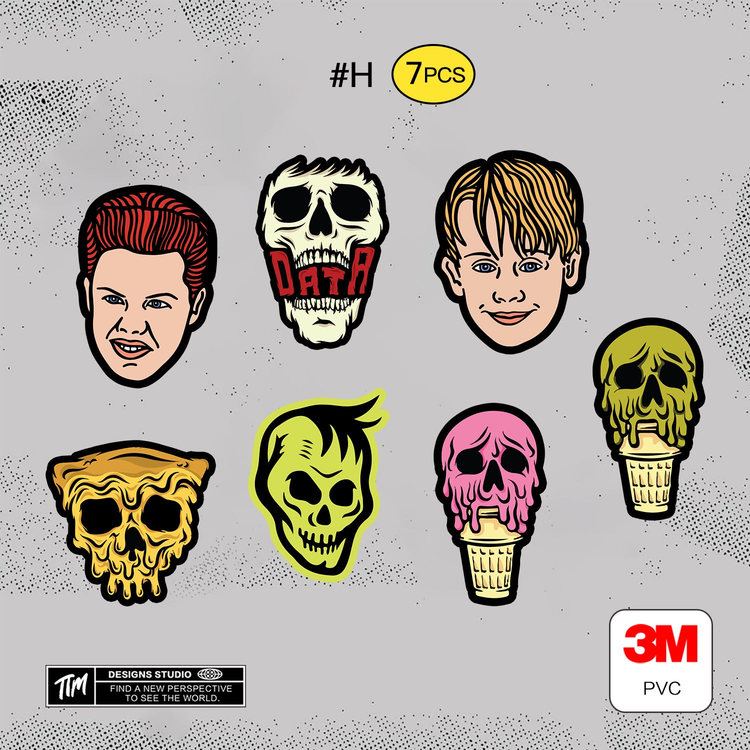 DIE SCREAM Horror Stickers Pack – Spooky Funny Scream Vinyl Decals for Laptop, Water Bottle, Skateboard, Phone Case, Dark Aesthetic Stickers, 7 PCS, Not Reusable TIM STICKER®