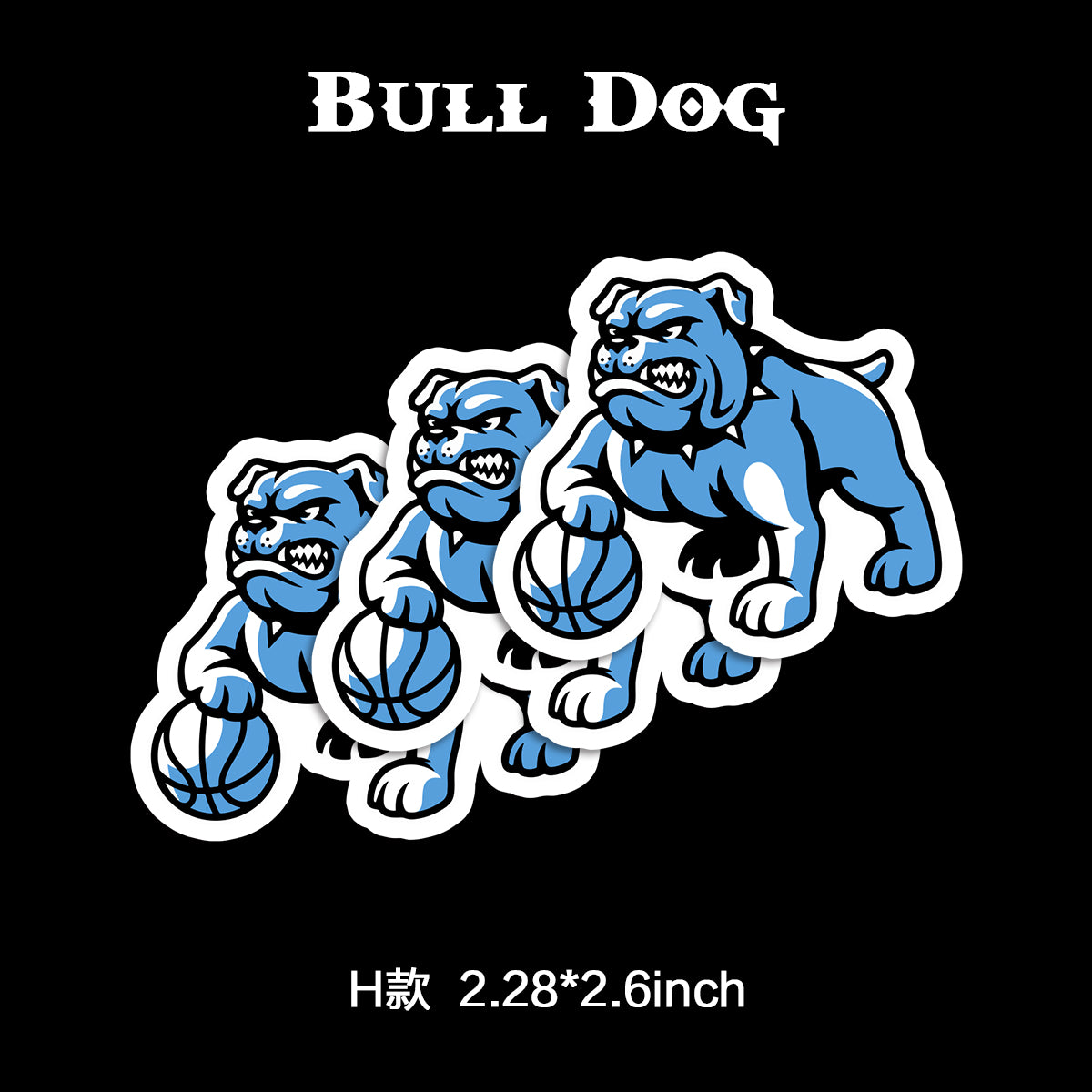 Bull Dog Waterproof Stickers Pack – Funny Trendy Club Patterns Vinyl Decals for Laptop, Water Bottle, Skateboard, Phone Case, Cool Trendy Sticker 3 PCS, Not Reusable TIM STICKER®