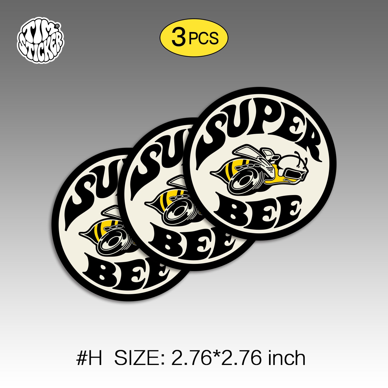 Dodge Super Bee Graffiti Sticker – Angry Bulldog Street Style Vinyl Decal for Cars, Laptops & Skate Gear, 3 PCS, Not Reusable TIM STICKER®