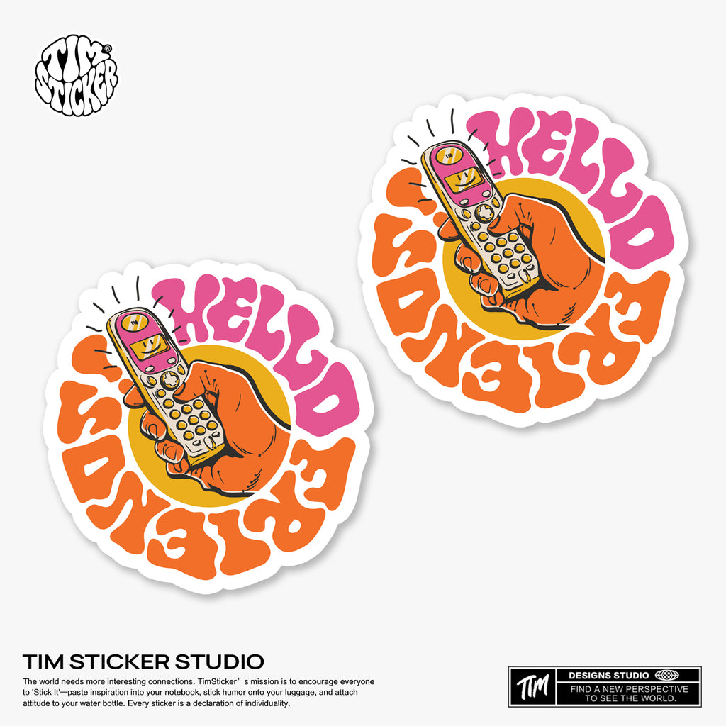 Strong Magnetic Scratch-Free Hello Friends Pattern Refrigerator Magnets, Protects Refrigerator Surface Without Marks TIM STICKER®