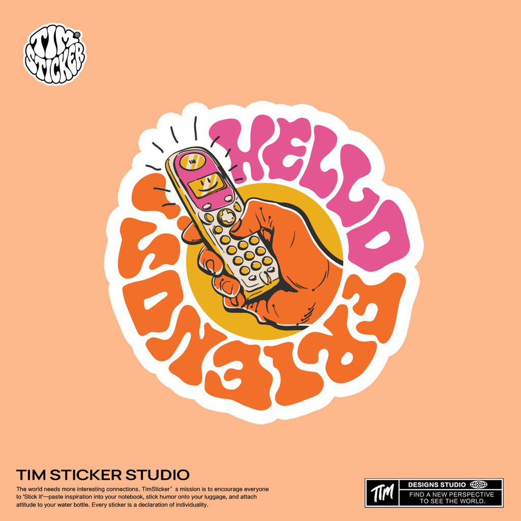 Strong Magnetic Scratch-Free Hello Friends Pattern Refrigerator Magnets, Protects Refrigerator Surface Without Marks TIM STICKER®