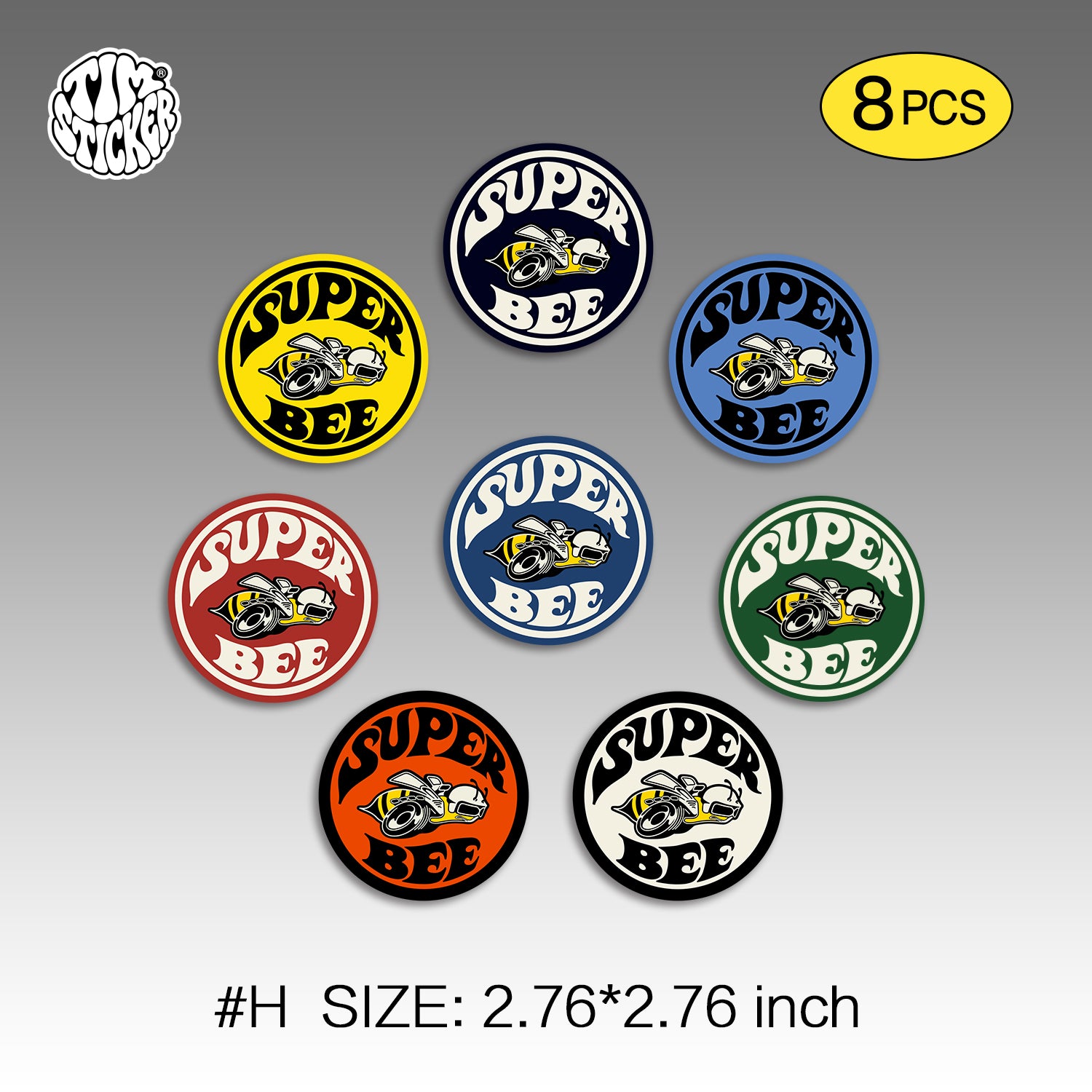 Dodge Super Bee Graffiti Sticker – Angry Bulldog Street Style Vinyl Decal for Cars, Laptops & Skate Gear, 3 PCS, Not Reusable TIM STICKER®