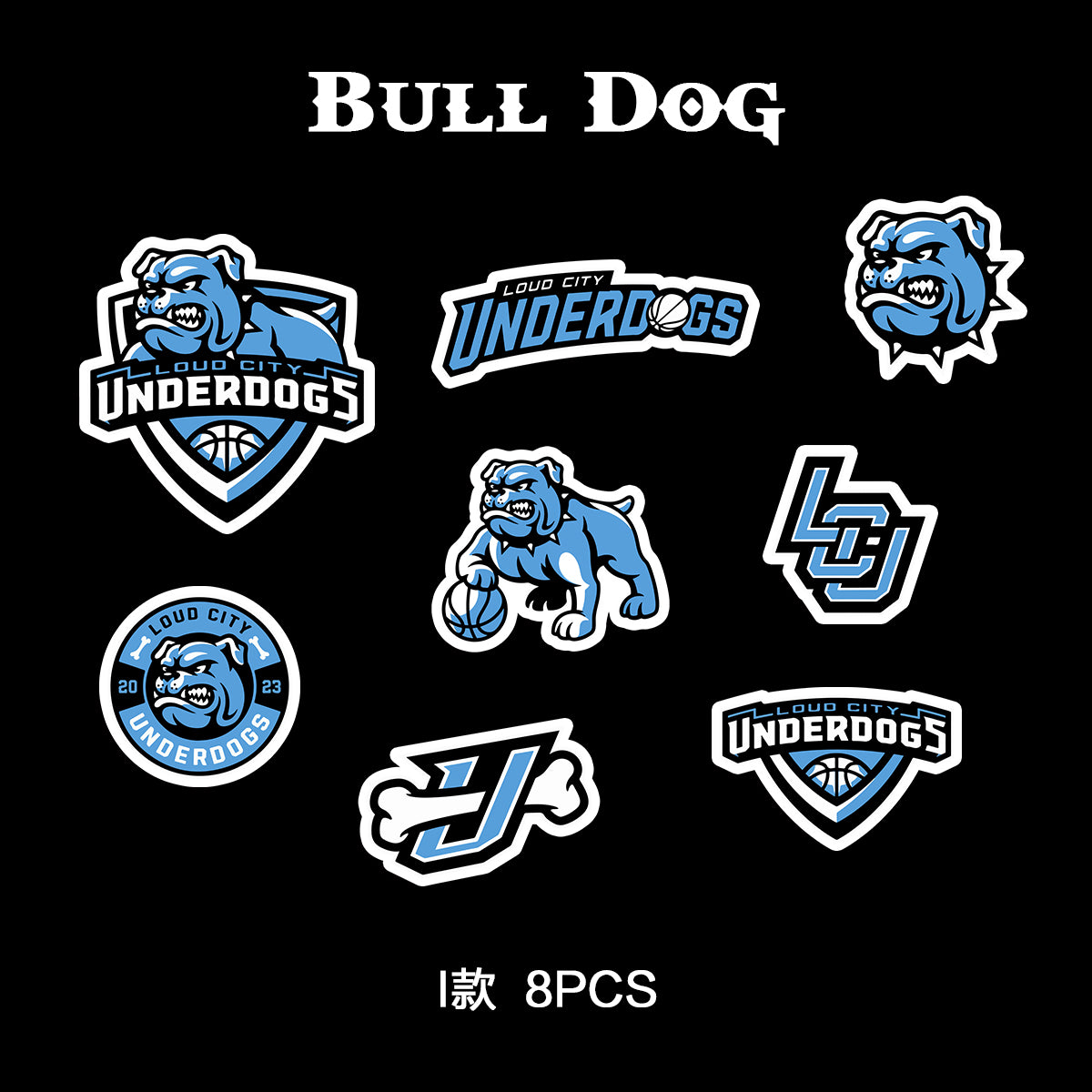 Bull Dog Waterproof Stickers Pack – Funny Trendy Club Patterns Vinyl Decals for Laptop, Water Bottle, Skateboard, Phone Case, Cool Trendy Sticker 3 PCS, Not Reusable TIM STICKER®