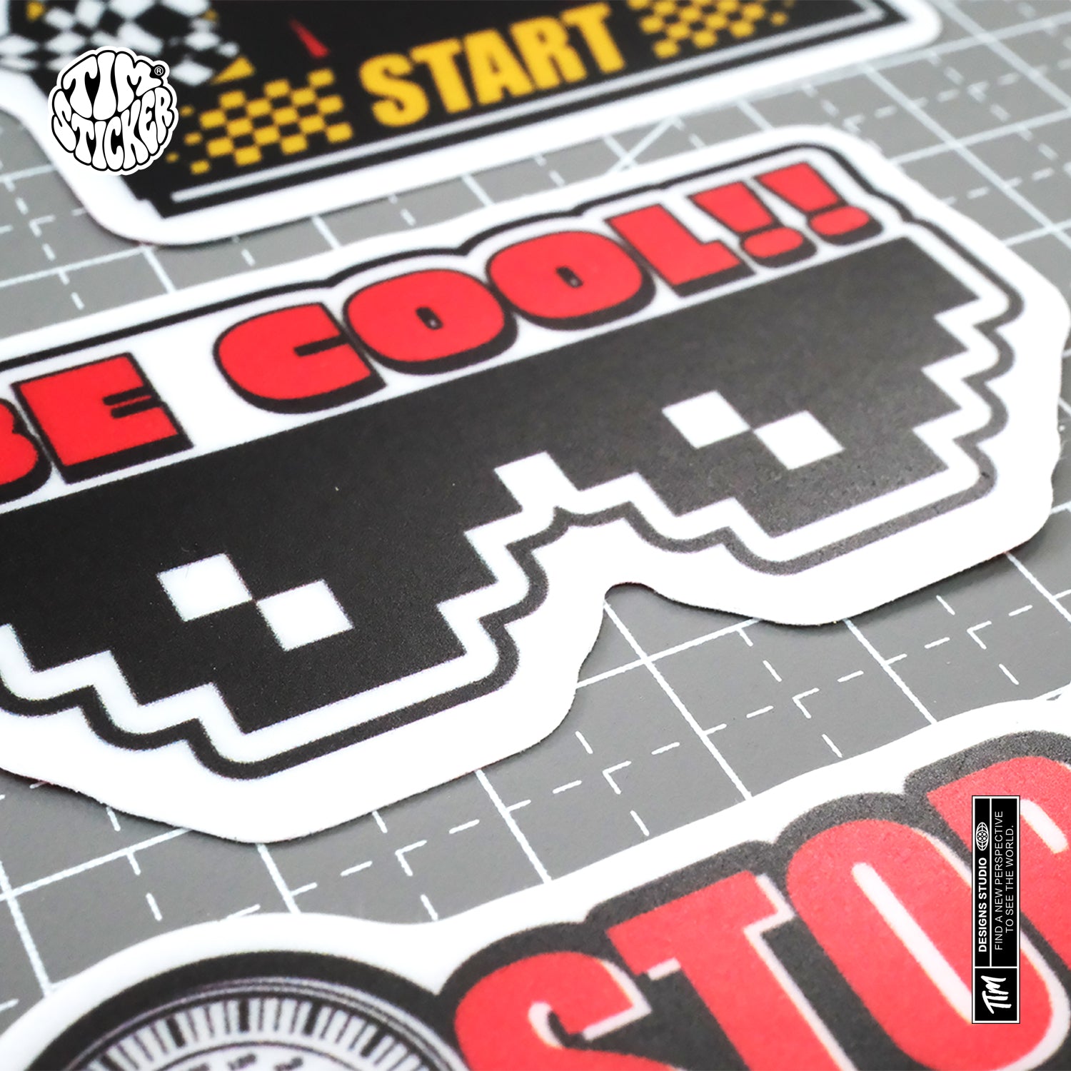 Kart Racing Waterproof Stickers Set, Trendy Cartoon Outdoor Style Sticker Decal for Laptop, Water Bottle, Car, Skateboard, 3 PCS, Not Reusable TIM STICKER®