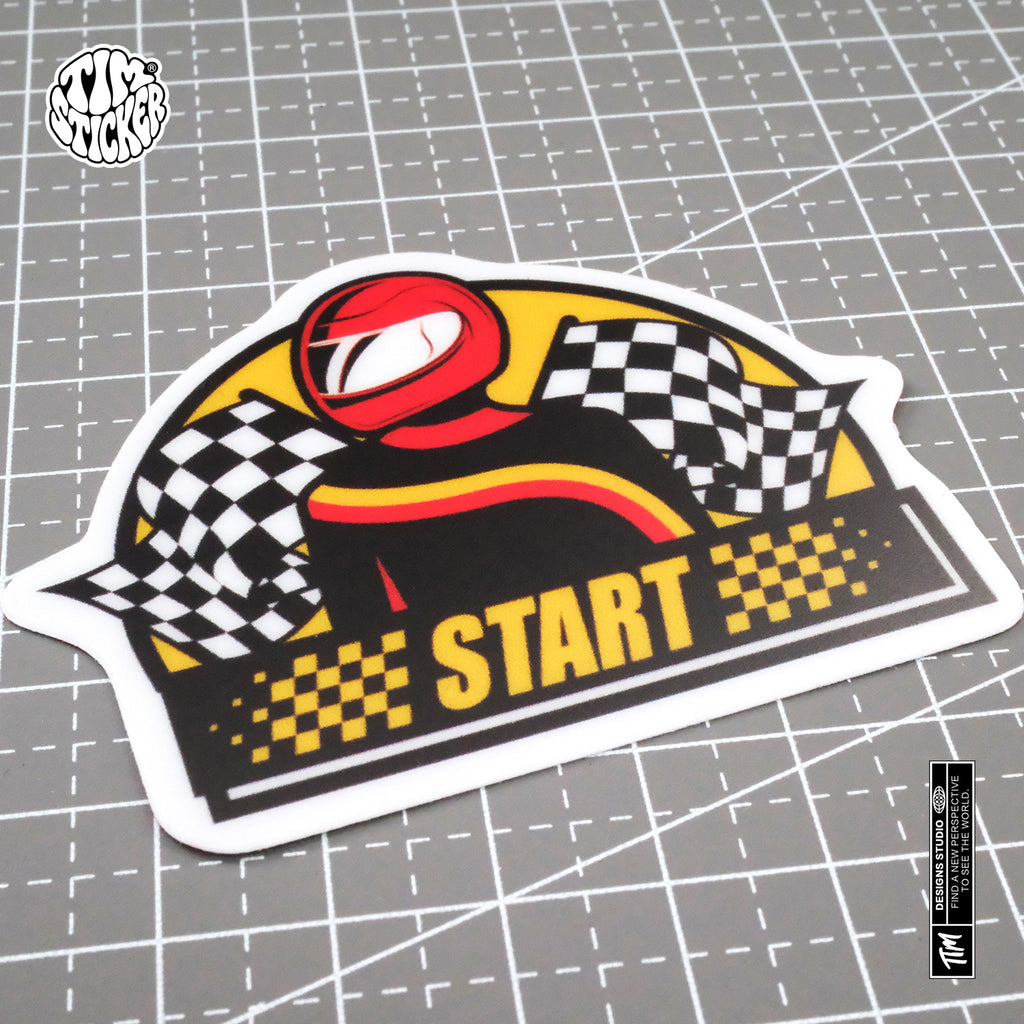 Kart Racing Waterproof Stickers Set, Trendy Cartoon Outdoor Style Sticker Decal for Laptop, Water Bottle, Car, Skateboard, 3 PCS, Not Reusable TIM STICKER®