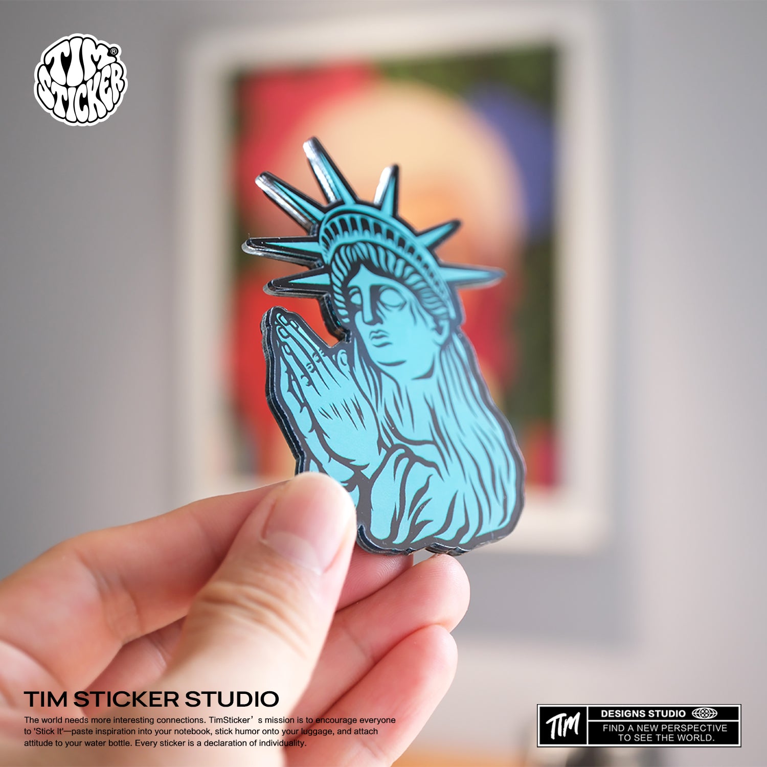 Strong Magnetic Scratch-Free Lady Liberty Pattern Refrigerator Magnets, Protects Refrigerator Surface Without Marks TIM STICKER®