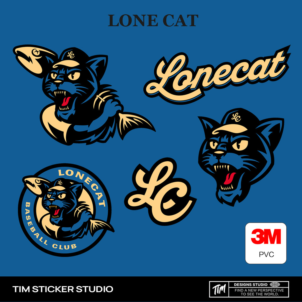 Lonecat Black Gold Cat Head Sticker Set – Luxury Graffiti Style Vinyl Decal for Cars, Laptops & Windows, 3 PCS, Not Reusable, TIM STICKER®