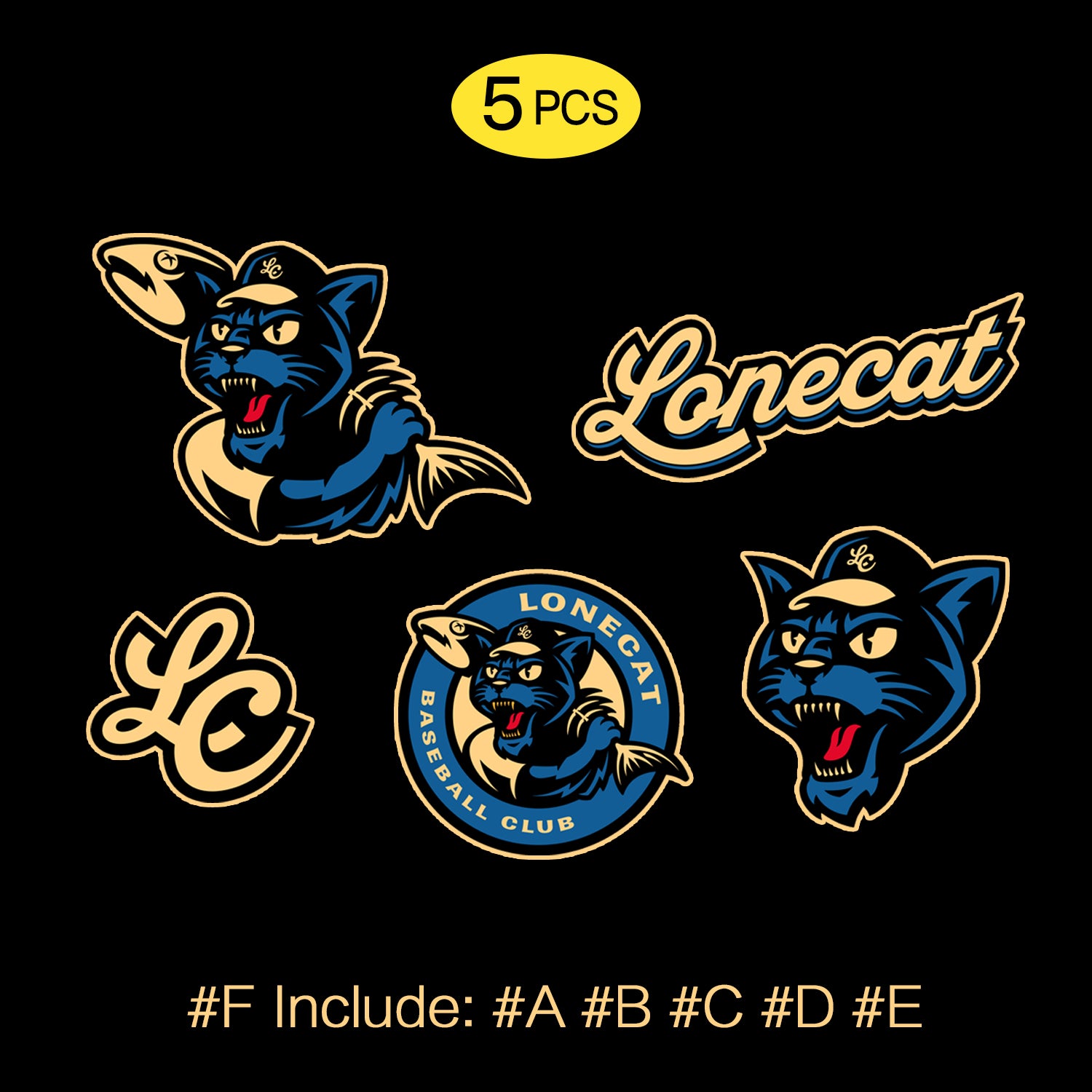 Lonecat Black Gold Cat Head Sticker Set – Luxury Graffiti Style Vinyl Decal for Cars, Laptops & Windows, 3 PCS, Not Reusable, TIM STICKER®