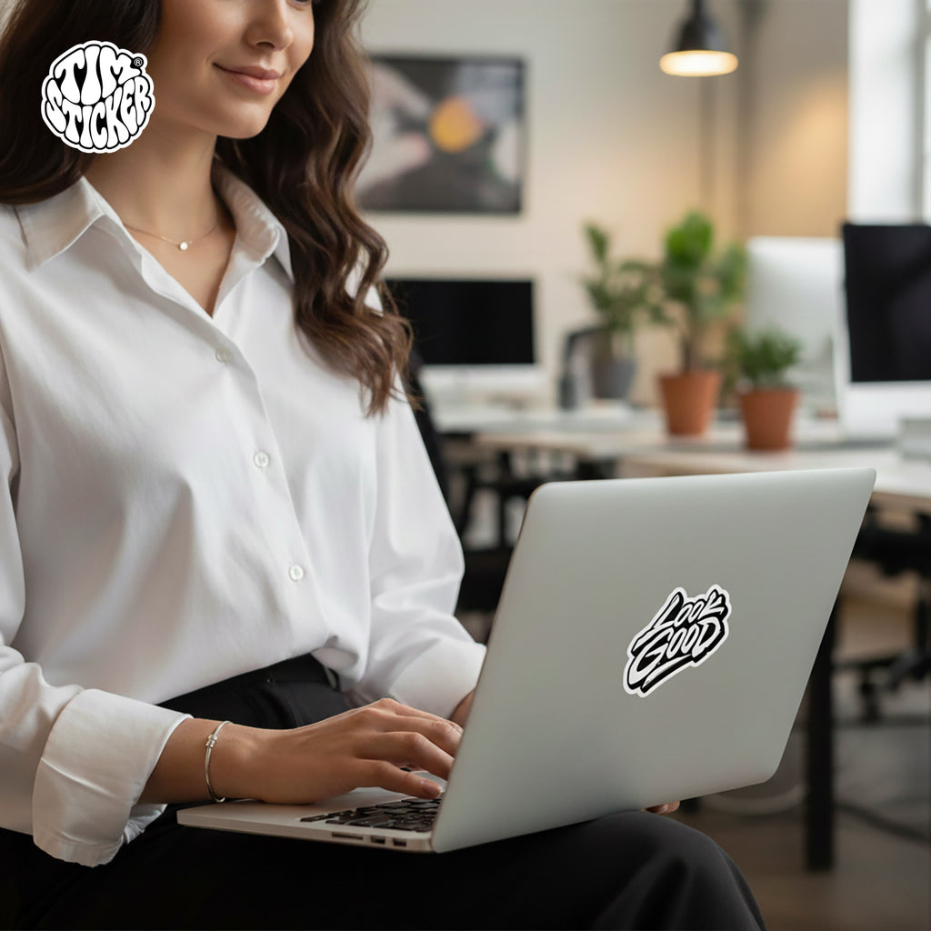 Looks Good Inspirational Laptop Stickers, Waterproof & Durable, 1 PCS, Not Reusable TIM STICKER®