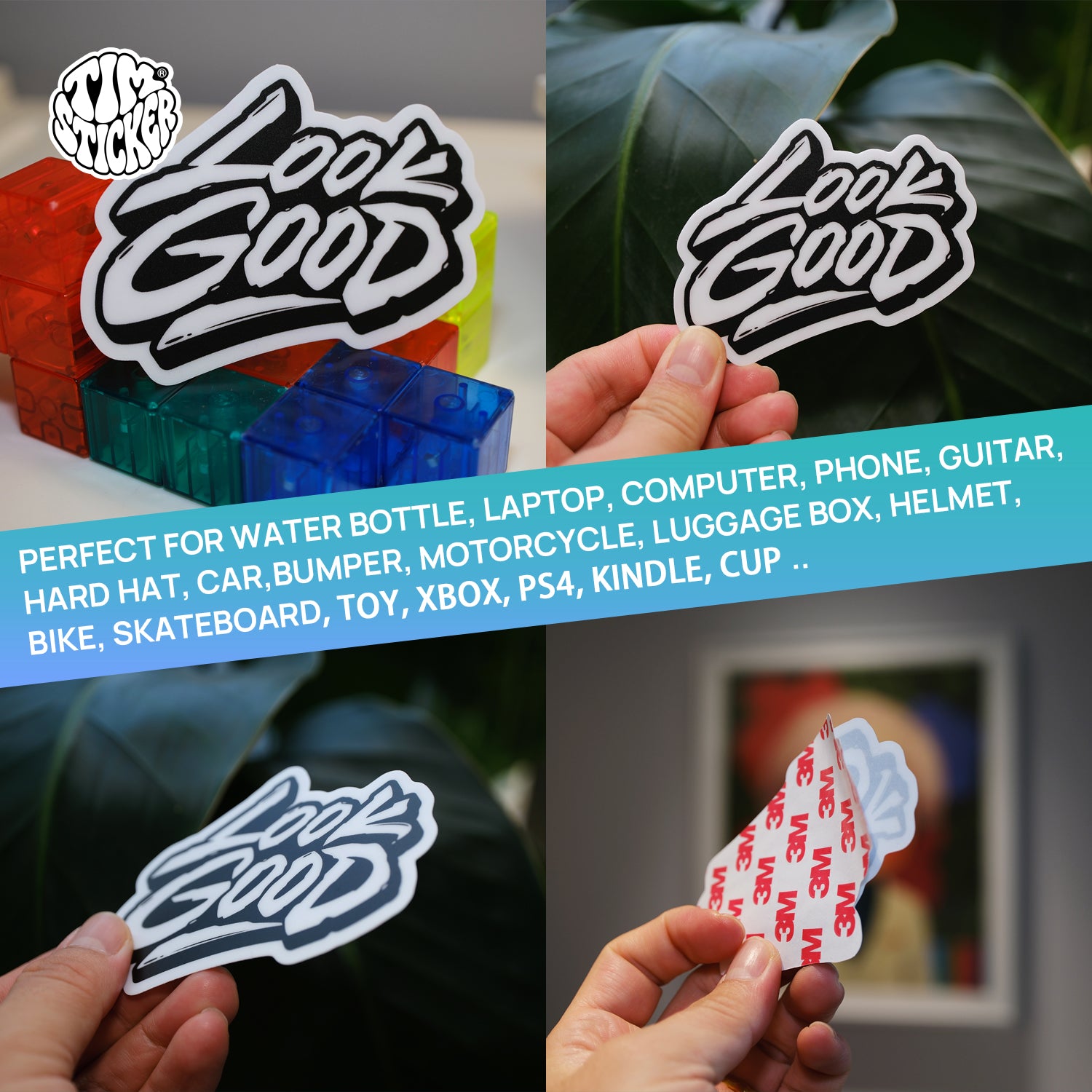 Looks Good Inspirational Laptop Stickers, Waterproof & Durable, 1 PCS, Not Reusable TIM STICKER®