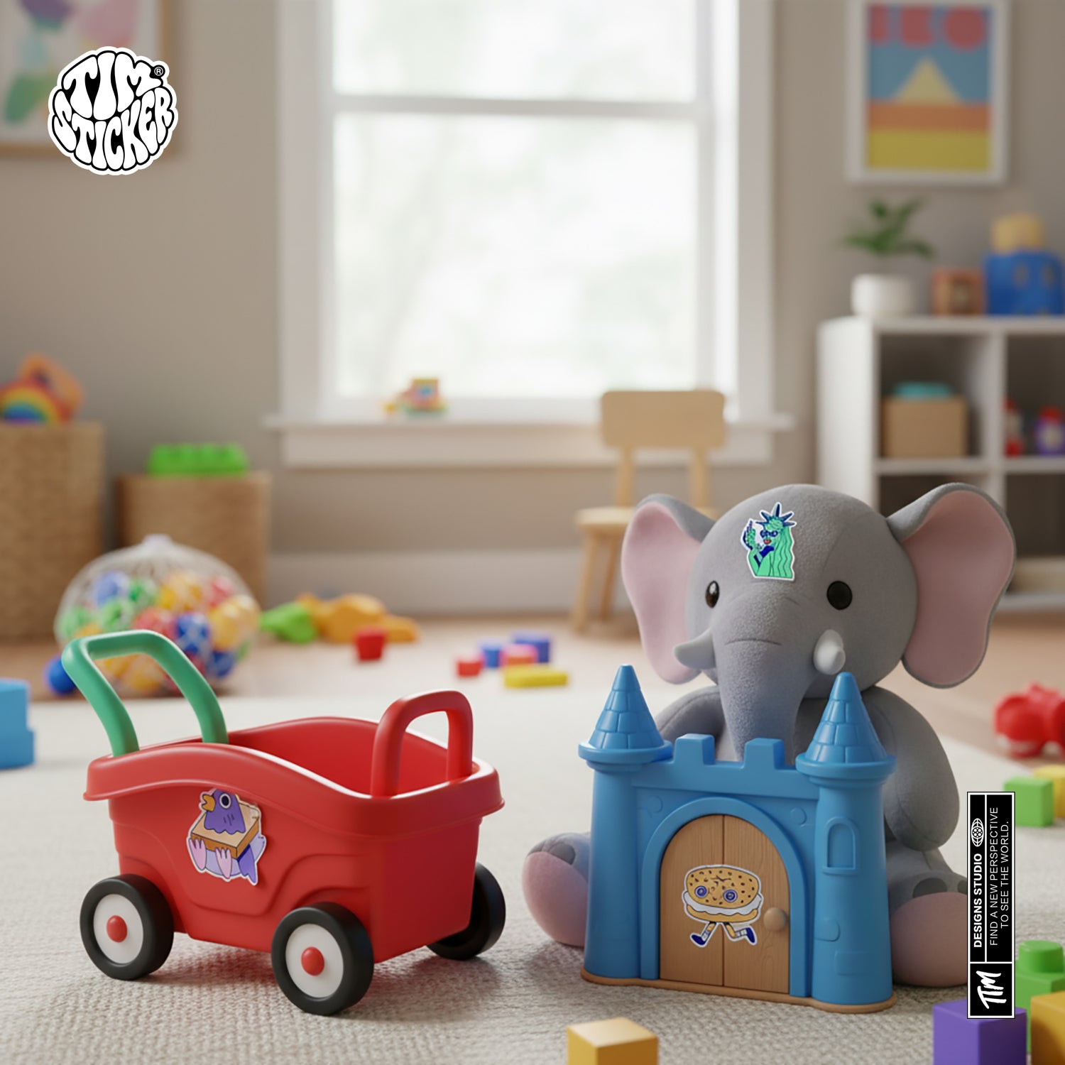 NewYorkCity Cartoon Fun Stickers Set, Includes 6 Patterns, Non-Toxic, Waterproof Kids Toys, Not Reusable TIM STICKER®