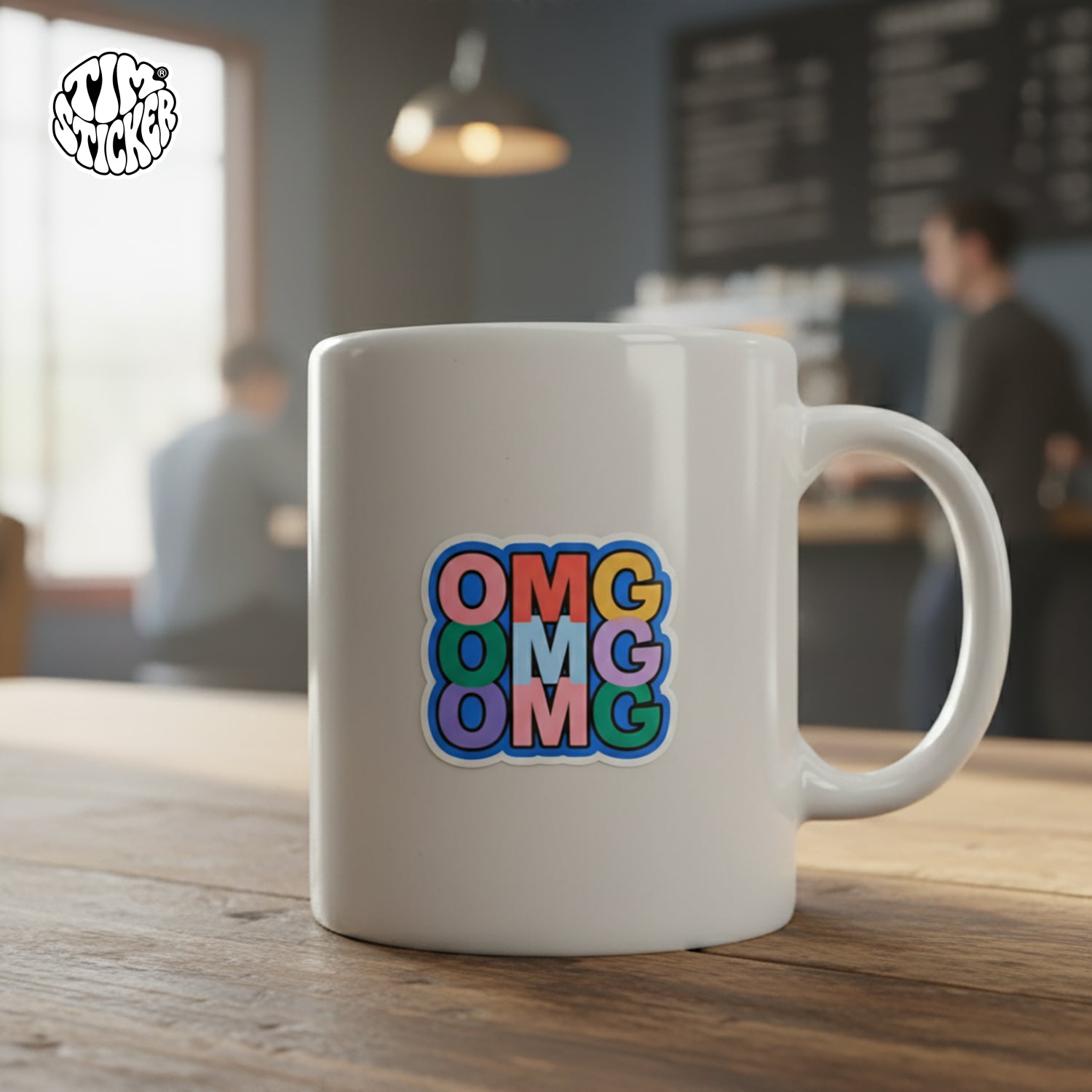 OMG Word Patterns Waterproof Stickers, For Adults and Kids, 3 PCS, Not Reusable TIM STICKER®