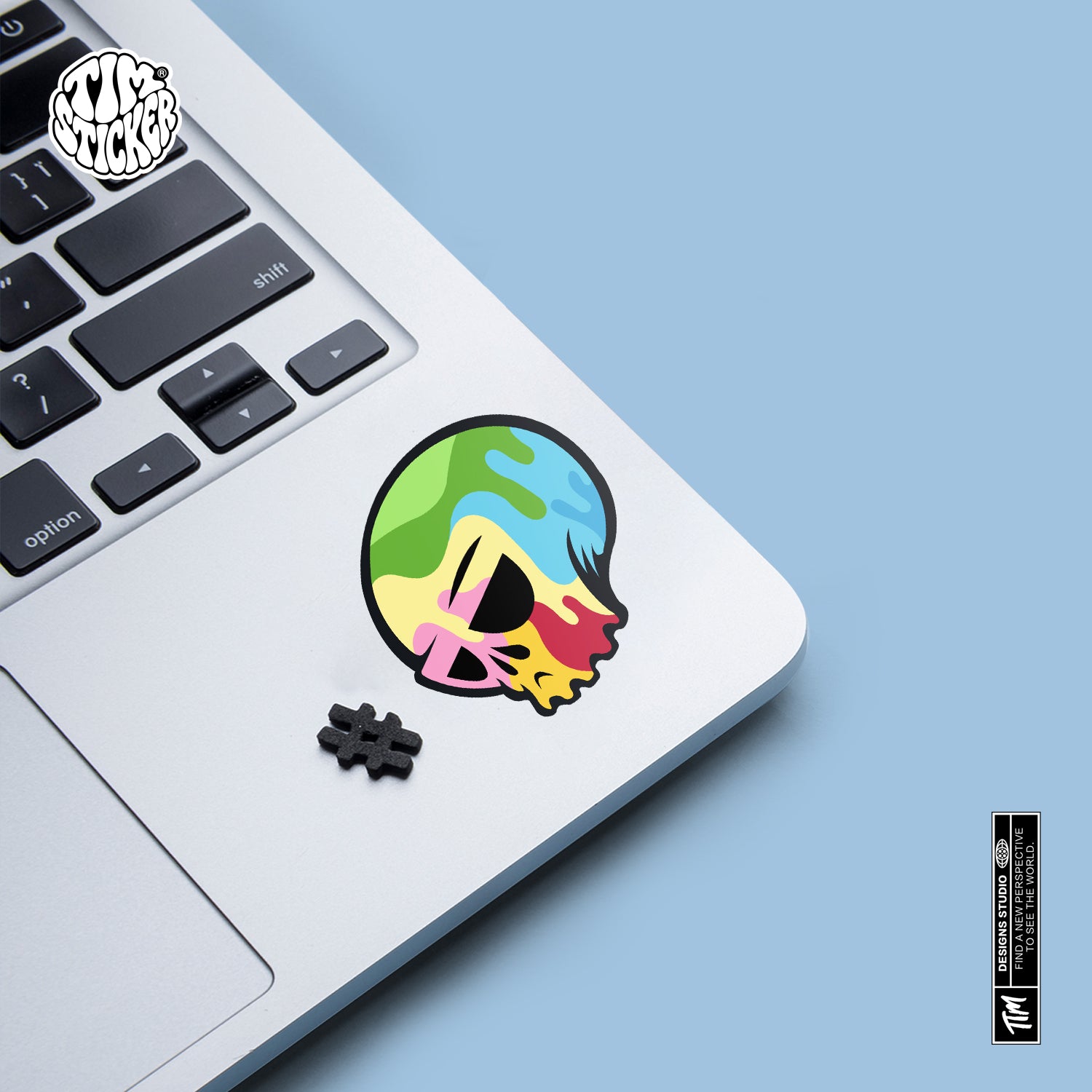 Skully Skull Graffiti Sticker – Green & Red Camo Style Decals for Cars, Laptops & Windows, 3 PCS, Not Reusable TIM STICKER®
