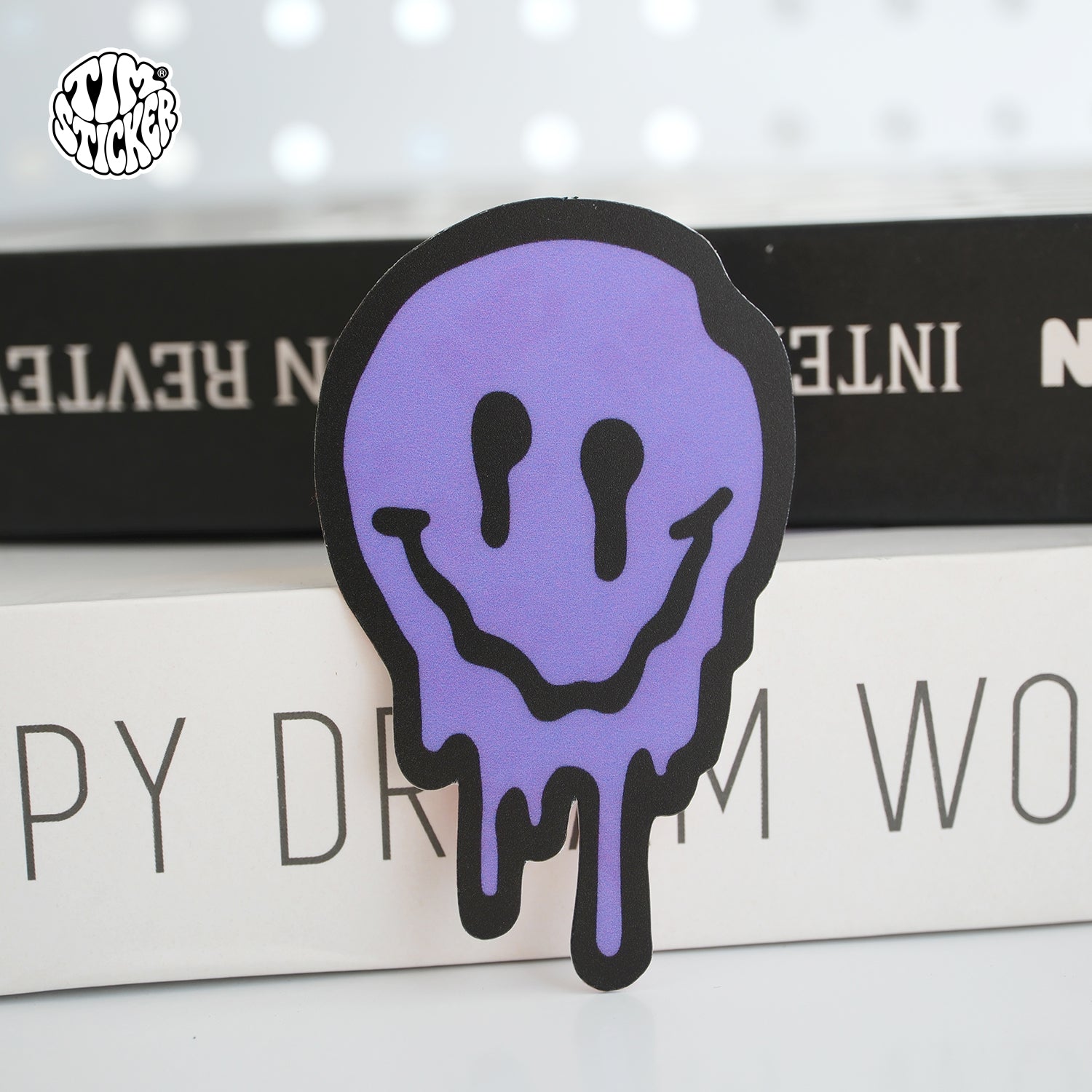 Smile Face Vinyl Sticker Minimal Happy Smiley Decal for Car Windows, Laptop & Phone, Rolling suitcase, 3 PCS, Not Reusable TIM STICKER®