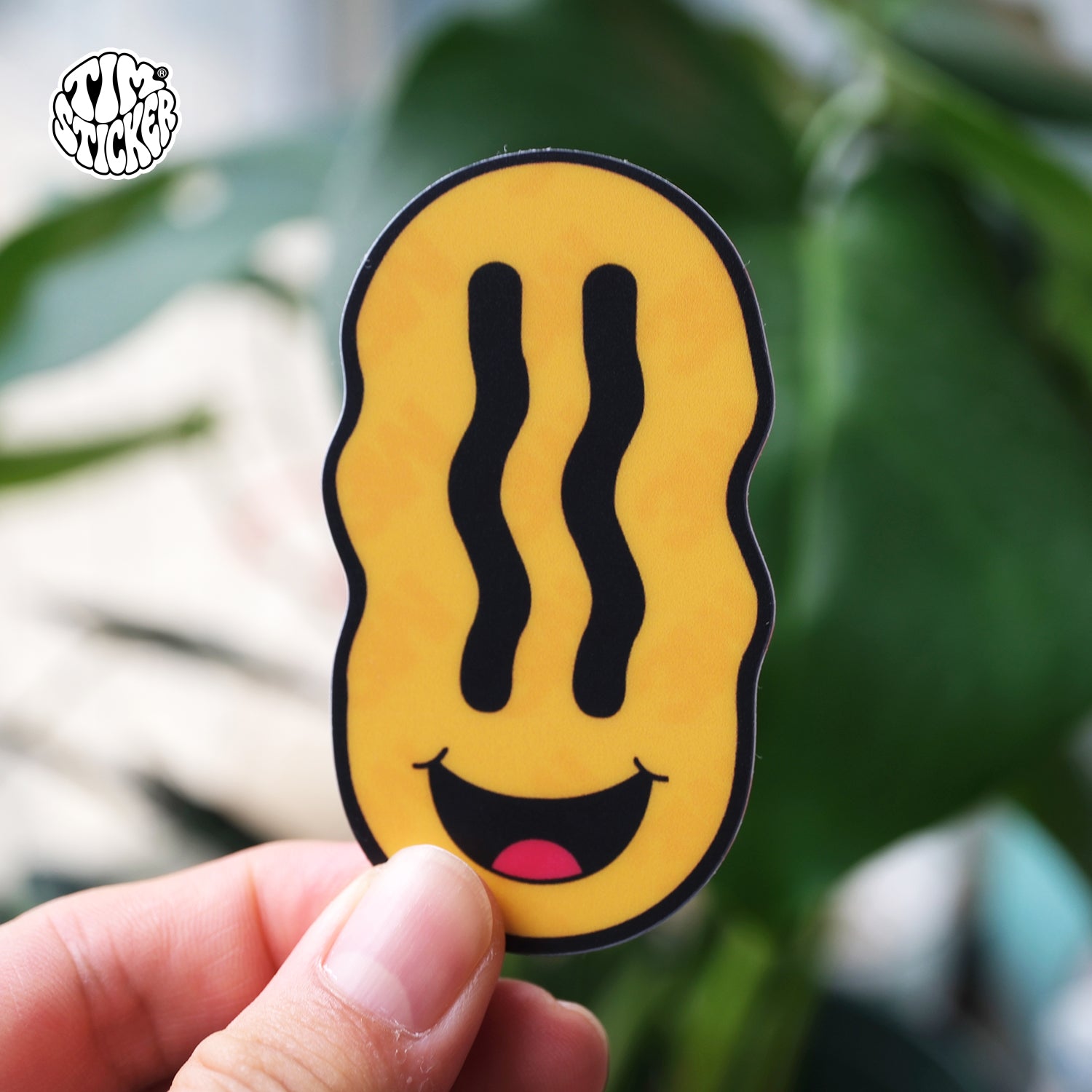 Smile Face Vinyl Sticker Minimal Happy Smiley Decal for Car Windows, Laptop & Phone, Rolling suitcase, 3 PCS, Not Reusable TIM STICKER®